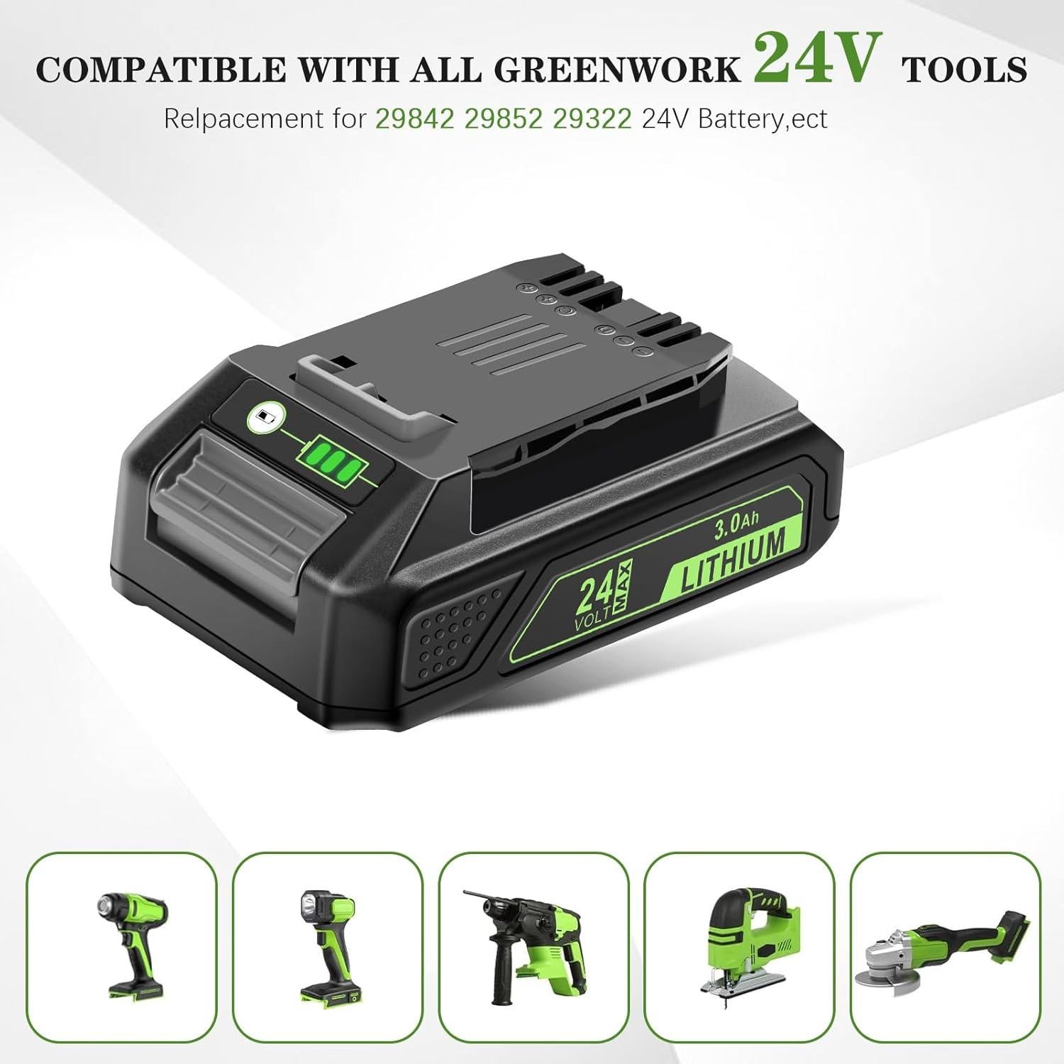 Batería de Litio 24V 3.0Ah Greenworks - Paquete de 2