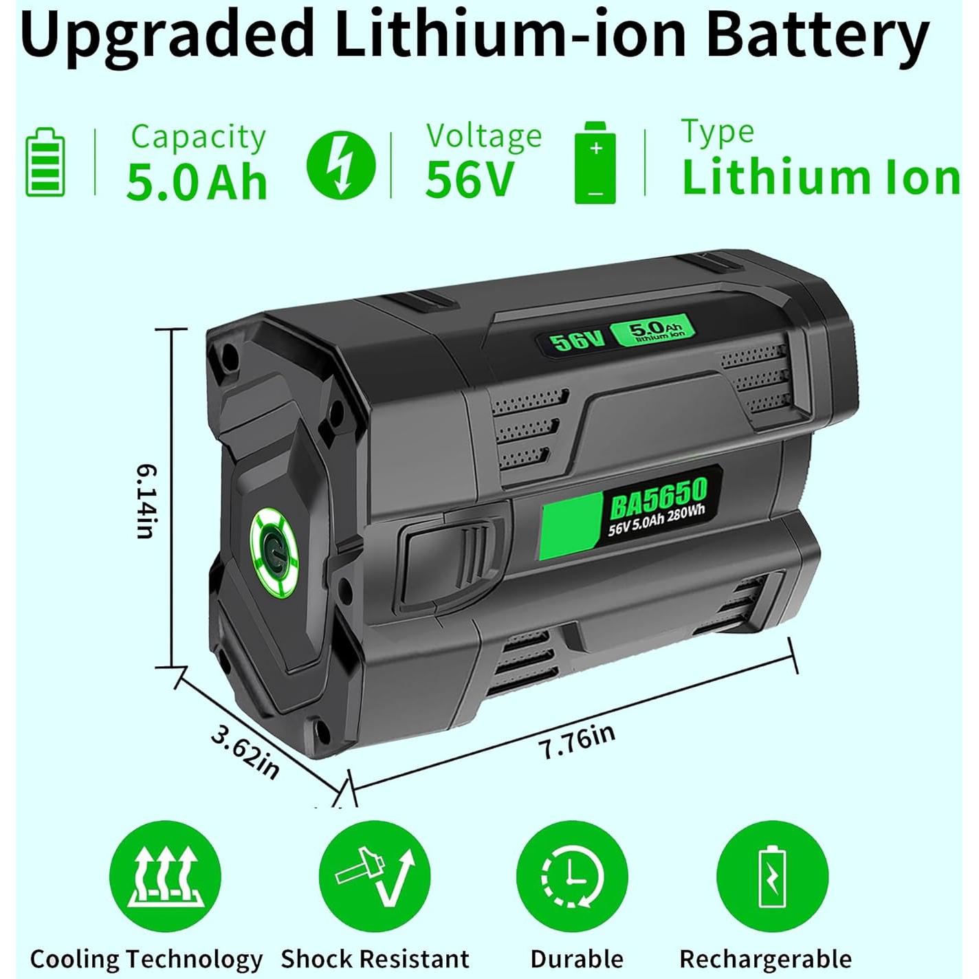 Batería de iones de litio 56V 5.0Ah EGO BA2800 BA4200