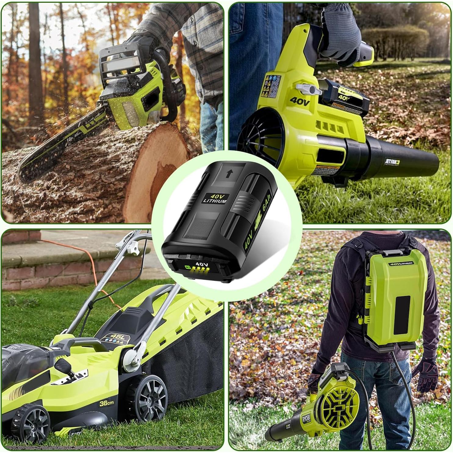 Batería de Litio 6Ah 40V Ryobi OP40401 OP40602 Compatible