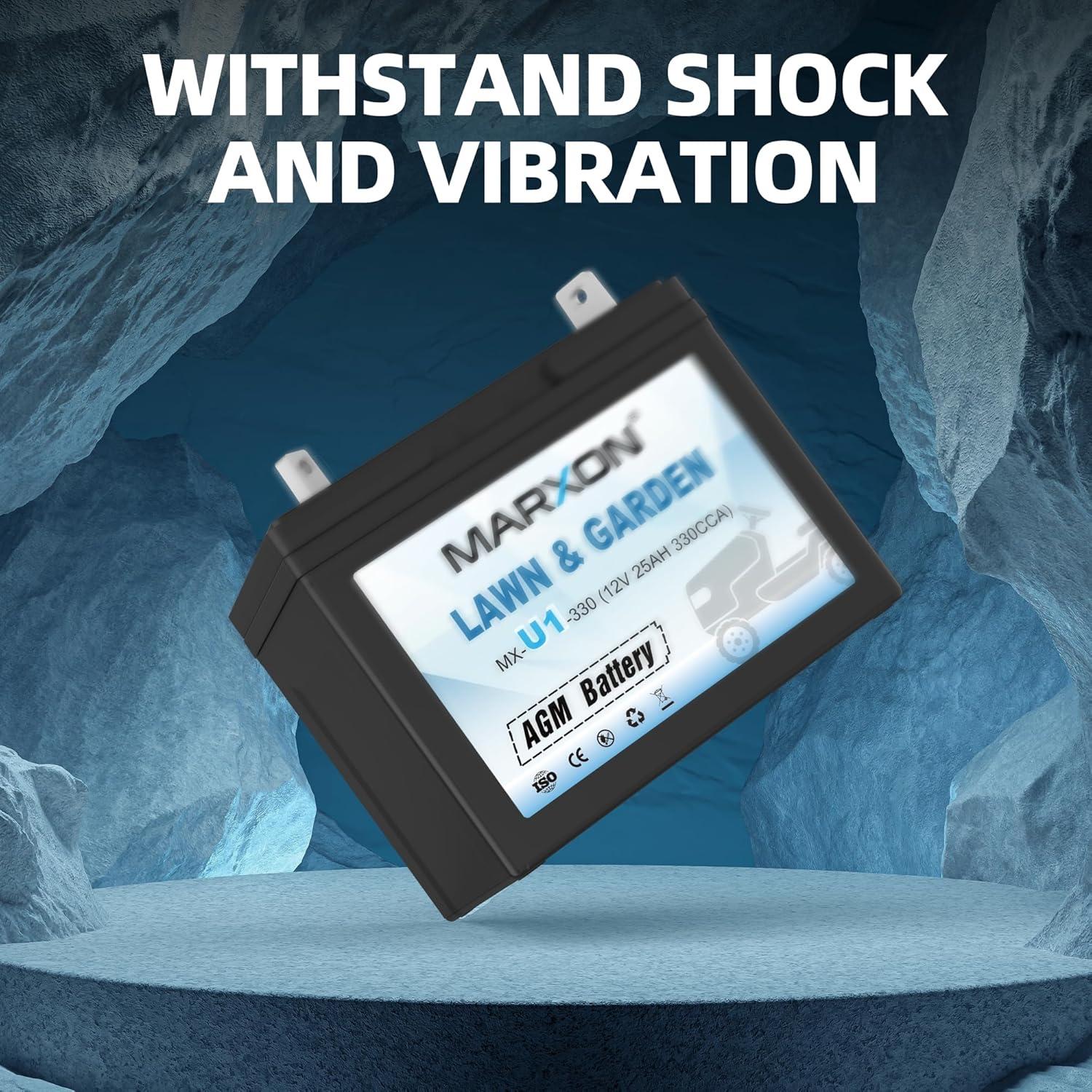 Batería de Cortacésped MARXON U1 12V 330CCA AGM Sin Mantenimiento
