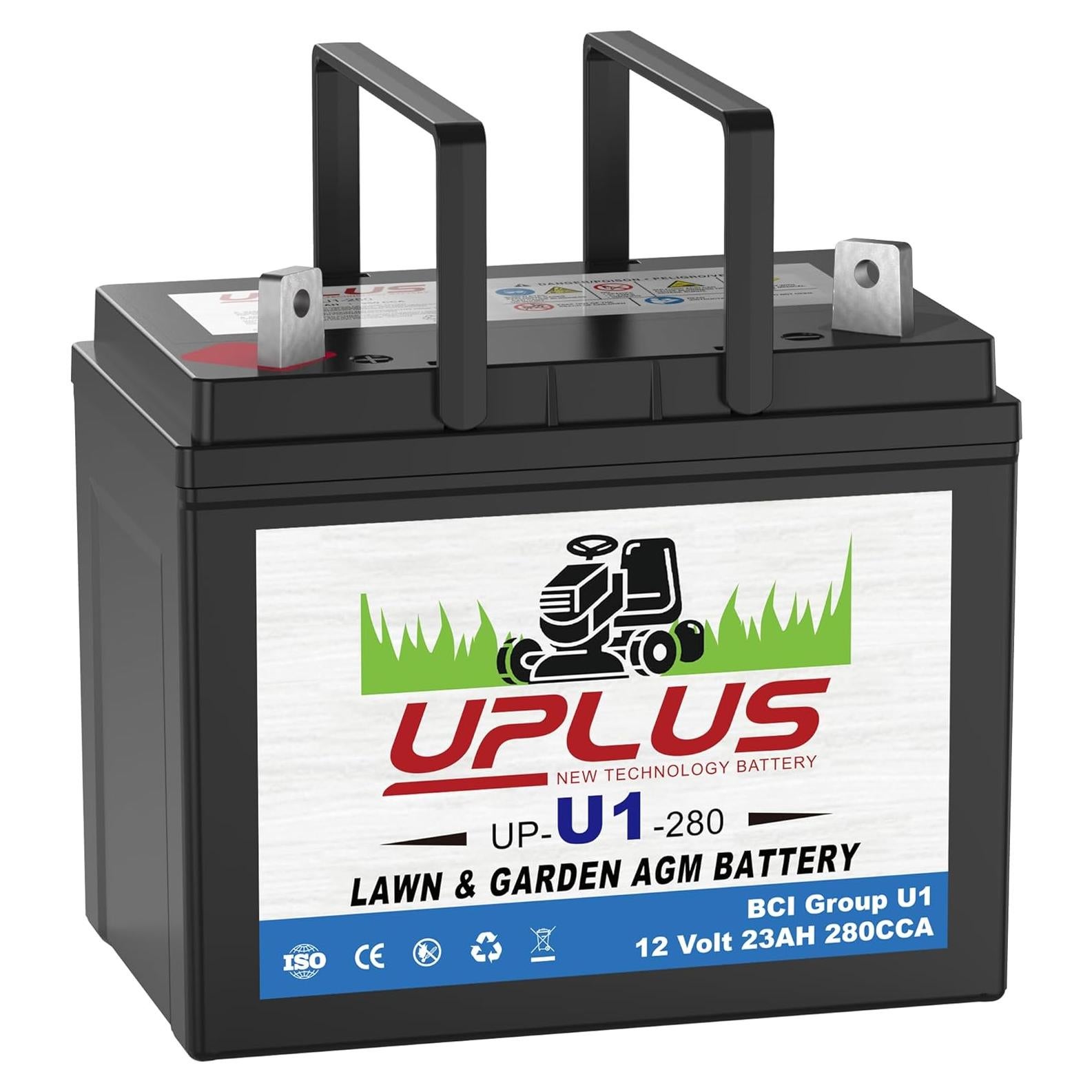 Batería AGM UPLUS 12V 23Ah 280CCA para Cortacésped y Tractores