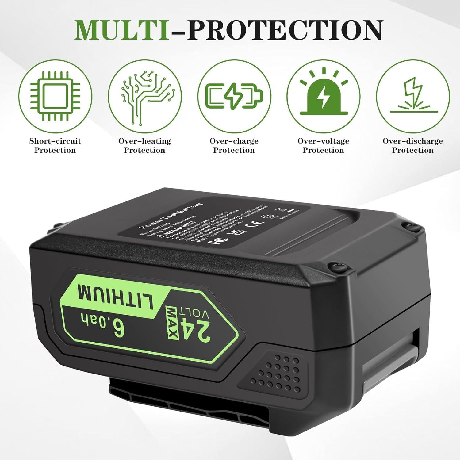 Batería de Litio 24V 6.0Ah Greenworks MAX LB24A020