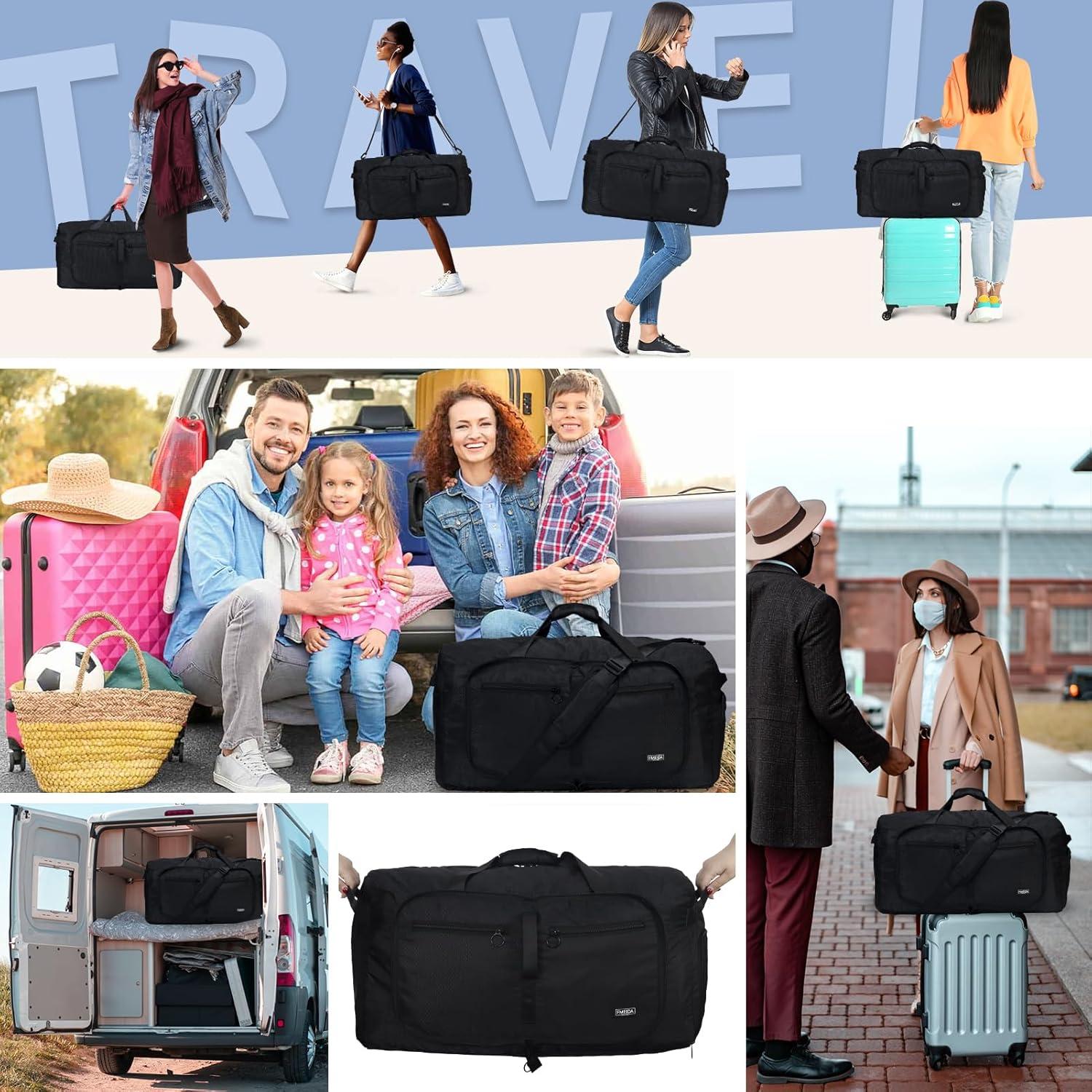 Bolsa de Viaje Fmeida 65L Plegable con Compartimento para Zapatos