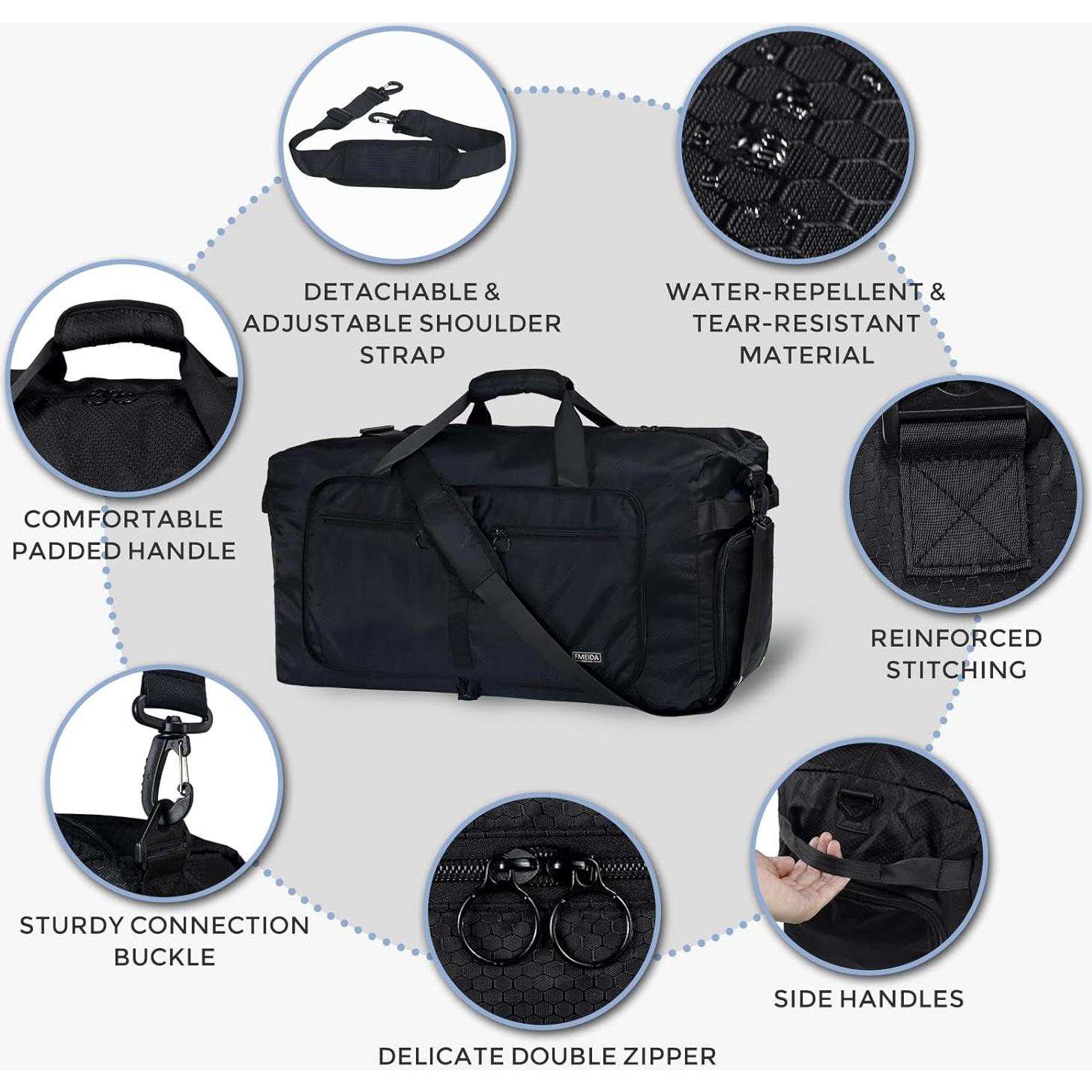 Bolsa de Viaje Fmeida 65L Plegable con Compartimento para Zapatos