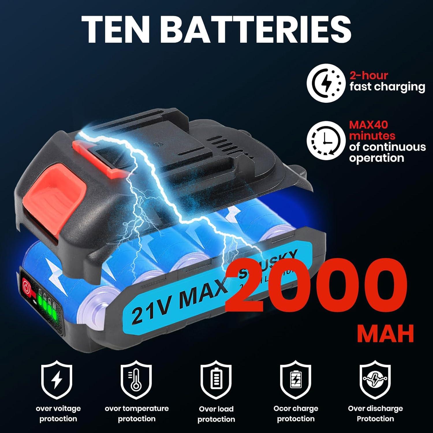 Batería de litio 21V 2000mAh SOUSKY para motosierras eléctricas