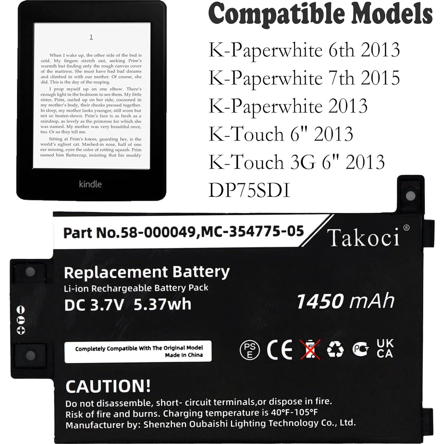 Batería de Reemplazo TAWUZUOR MC-354775-05 3.7V 1450mAh