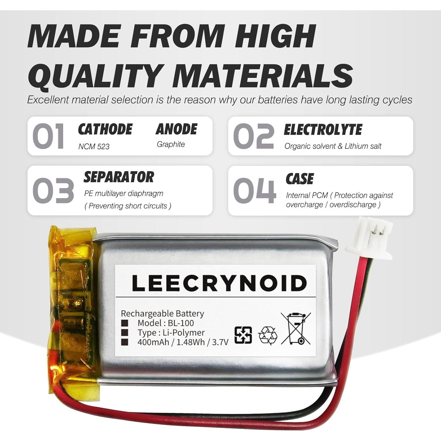 Batería de Reemplazo 3.7V 400mAh BL-100 para Educator
