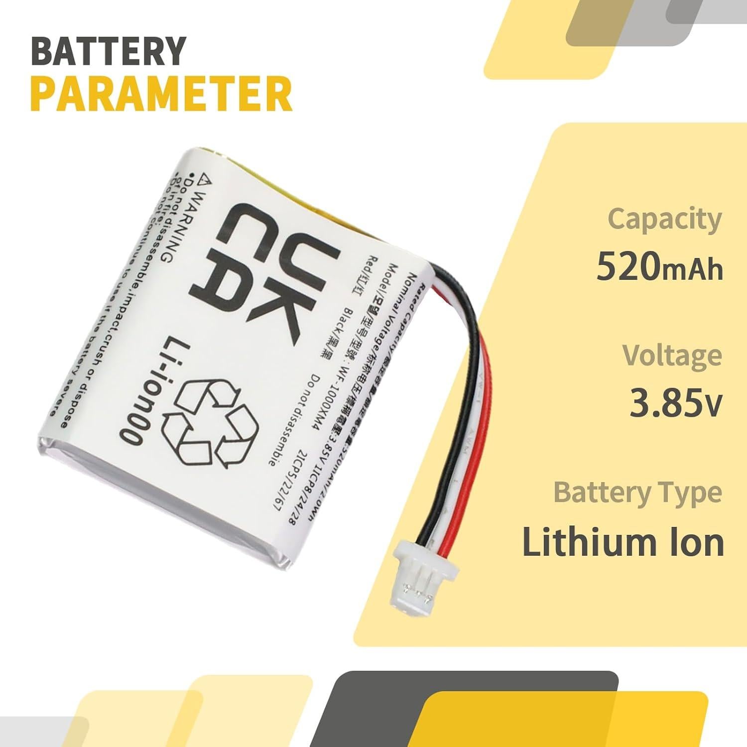 Batería de Reemplazo 702428 para Estuche Sony WF-1000XM4 520mAh