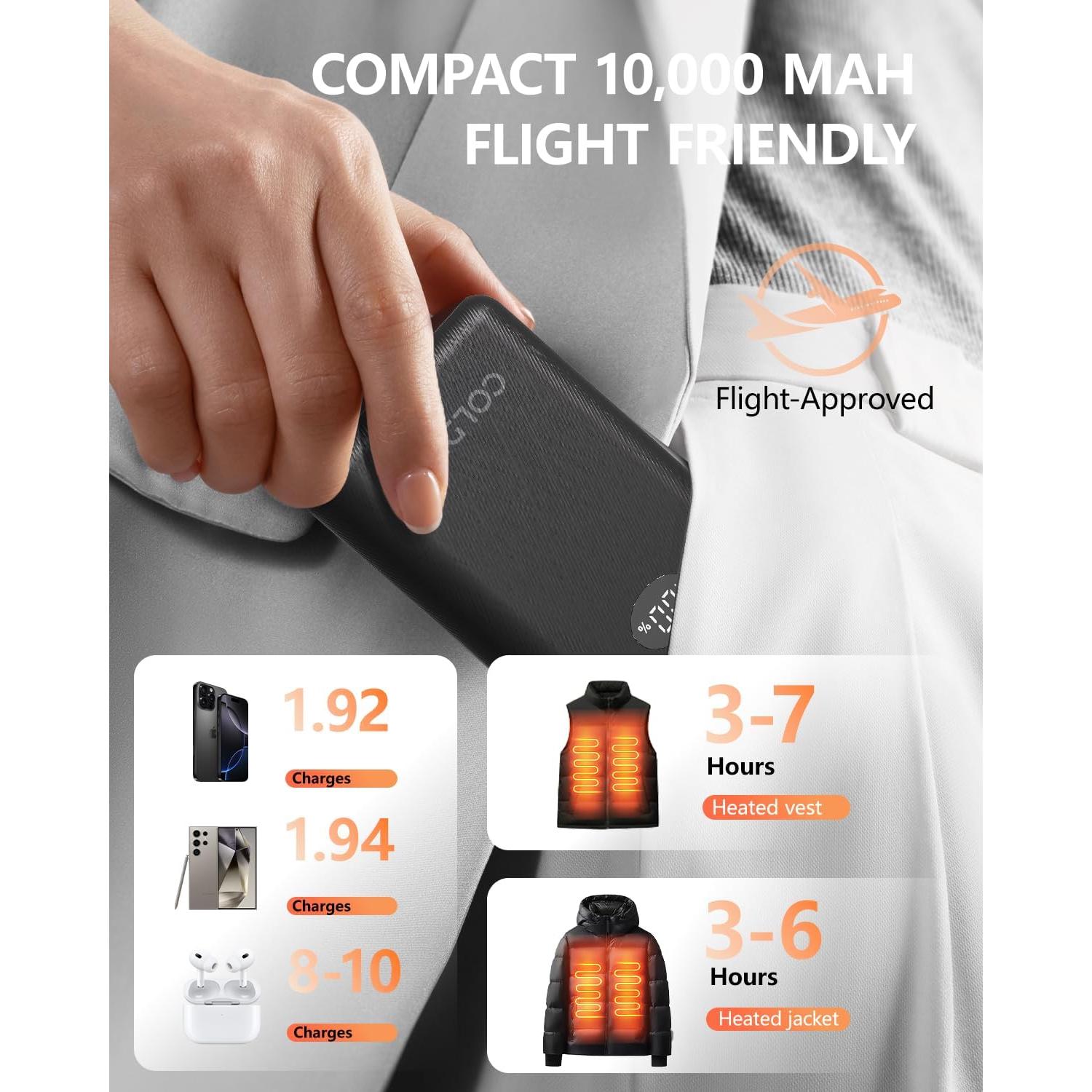 Batería Calentada ColdBye 10000mAh 7.4V con Pantalla LED