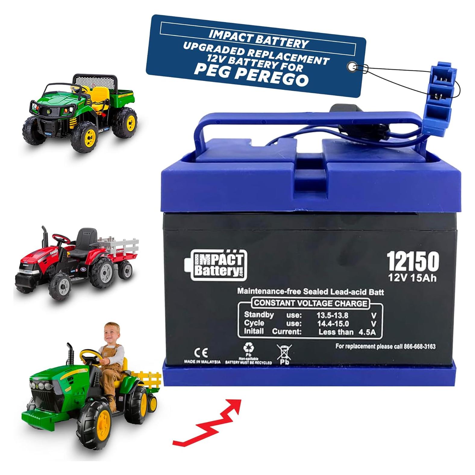 Batería de Reemplazo 12V 15Ah Peg Perego para Tractor John Deere