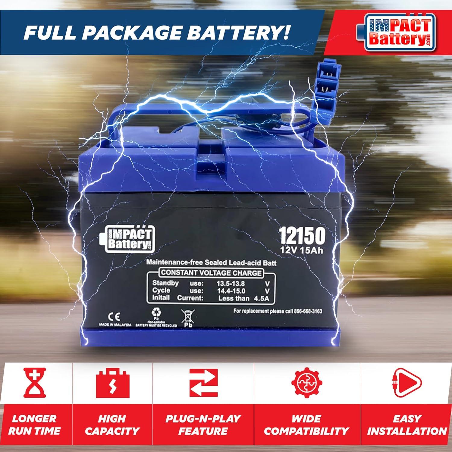 Batería de Reemplazo 12V 15Ah Peg Perego para Tractor John Deere