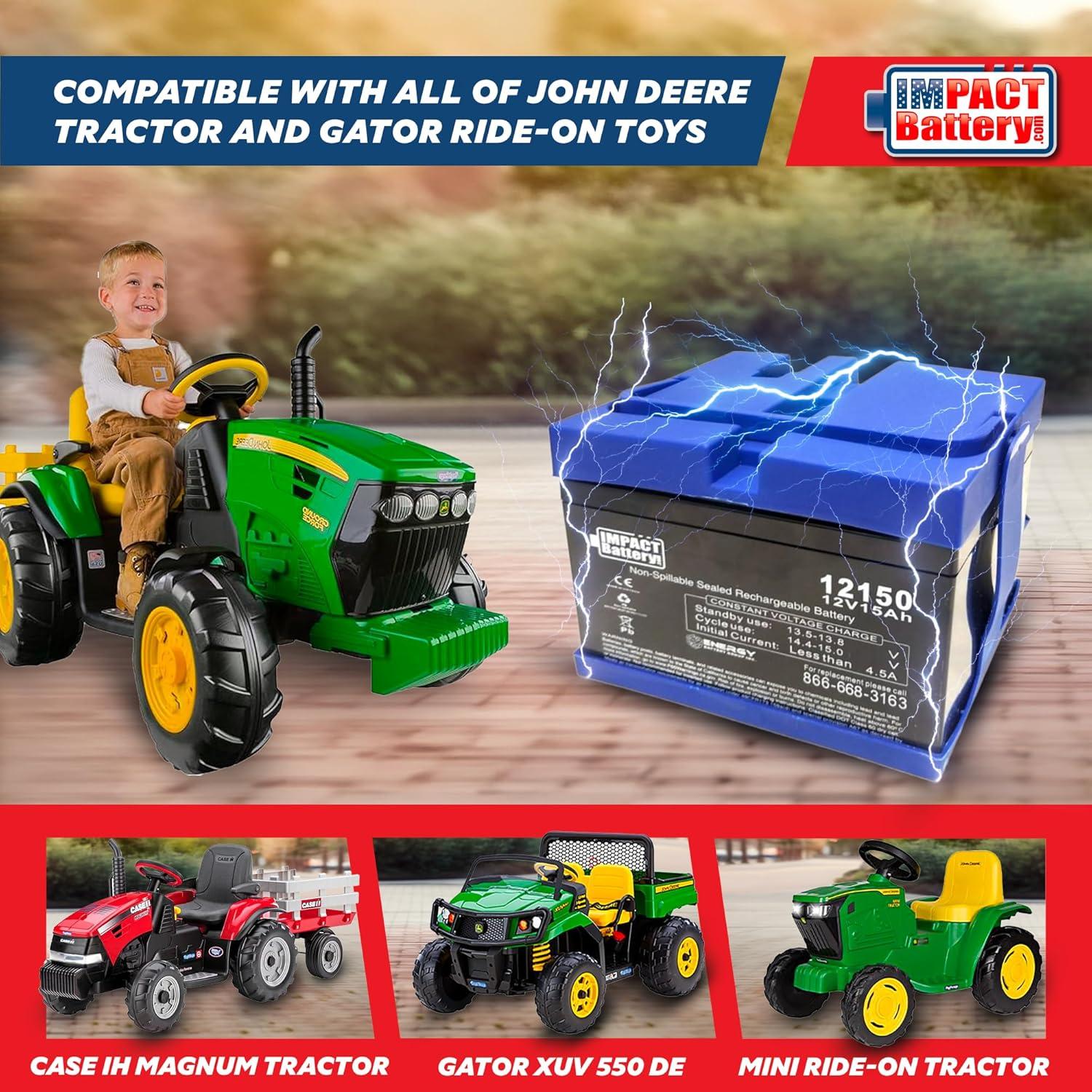 Batería de Reemplazo 12V 15Ah Peg Perego para Tractor John Deere