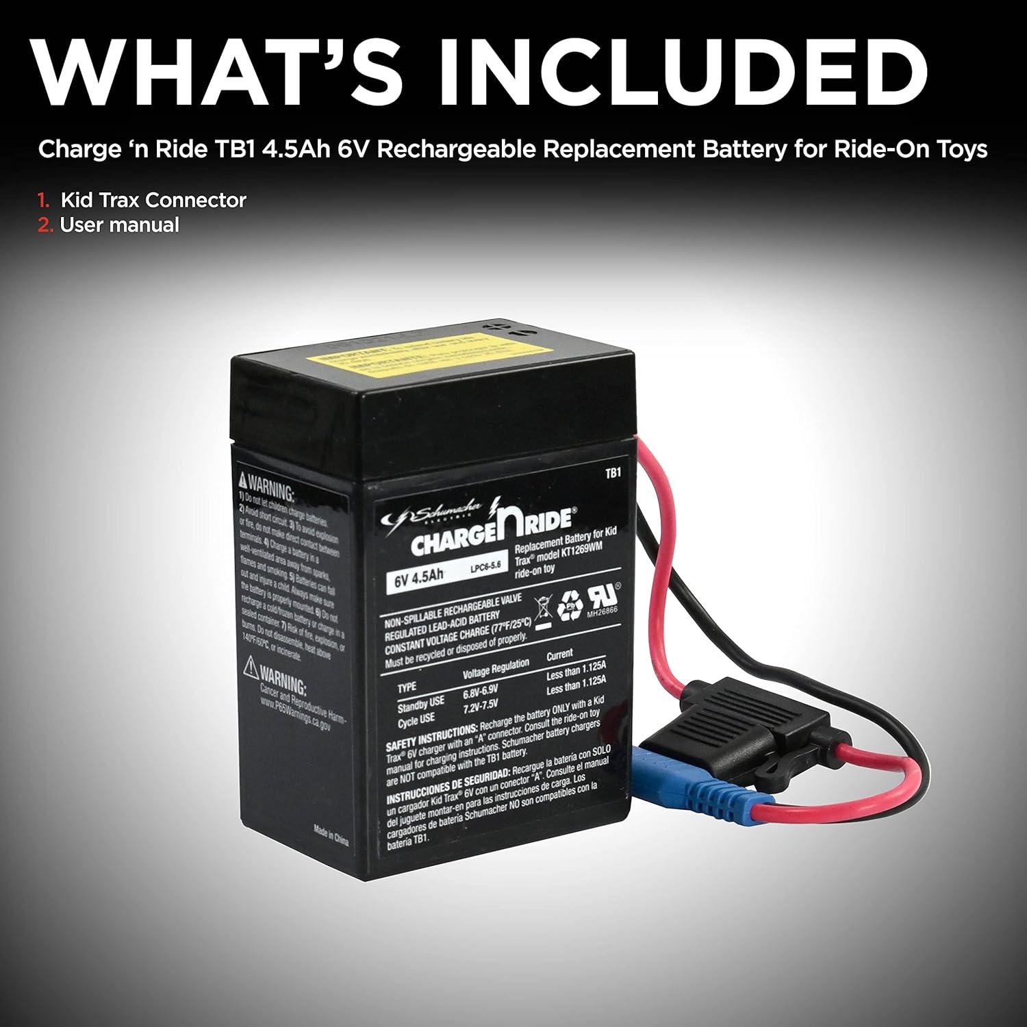 Batería recargable 6V Schumacher TB1 4.5Ah para juguetes