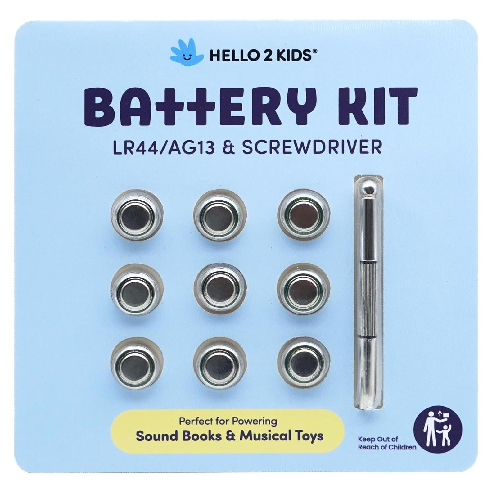 Kit de Baterías Hello 2 Kids - 9 LR44 para Juguetes Musicales