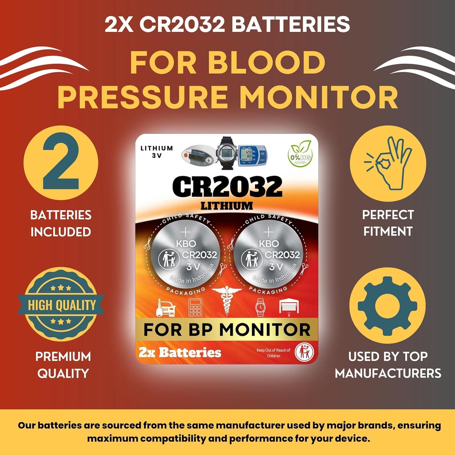 Kit de 2 Baterías CR2032 para Monitores de Presión Arterial - Key Battery Outlet