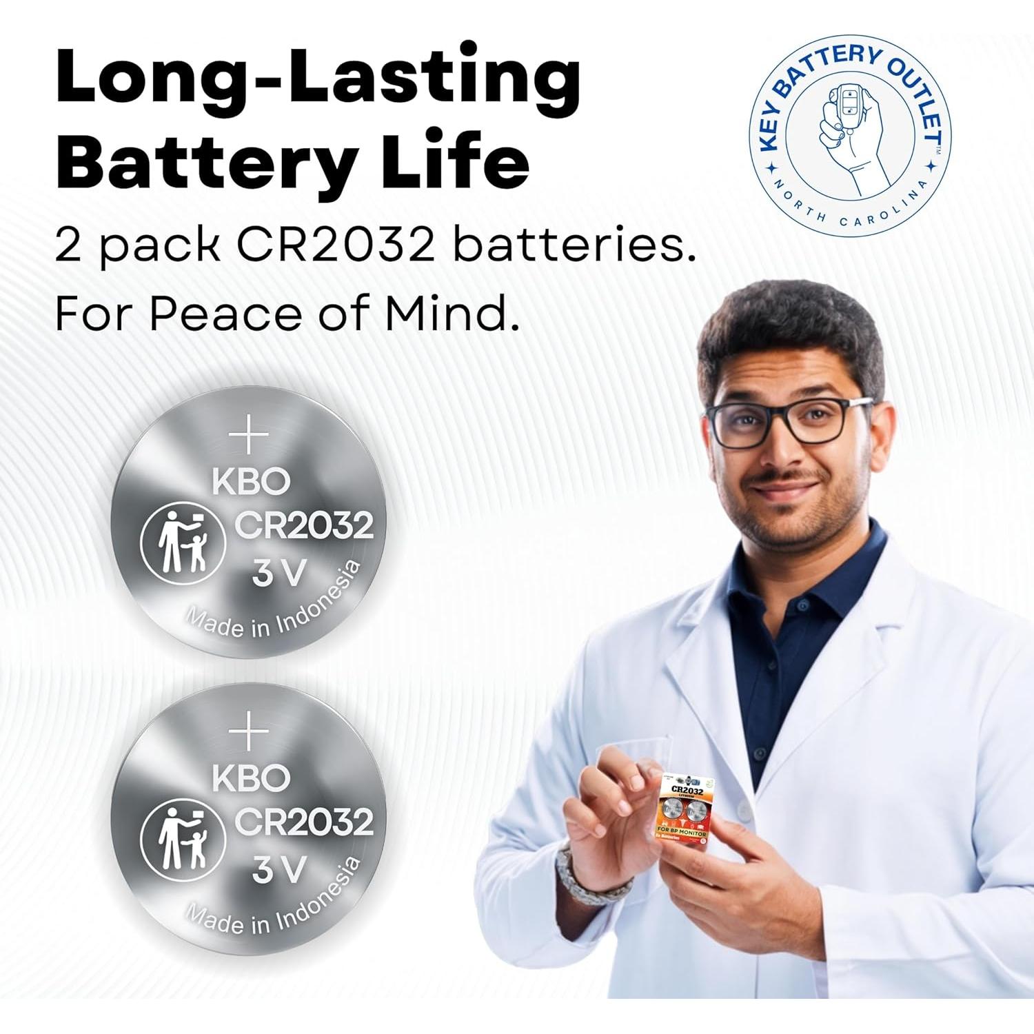 Kit de 2 Baterías CR2032 para Monitores de Presión Arterial - Key Battery Outlet