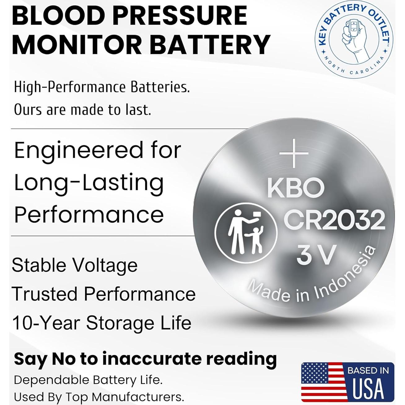 Kit de 2 Baterías CR2032 para Monitores de Presión Arterial - Key Battery Outlet