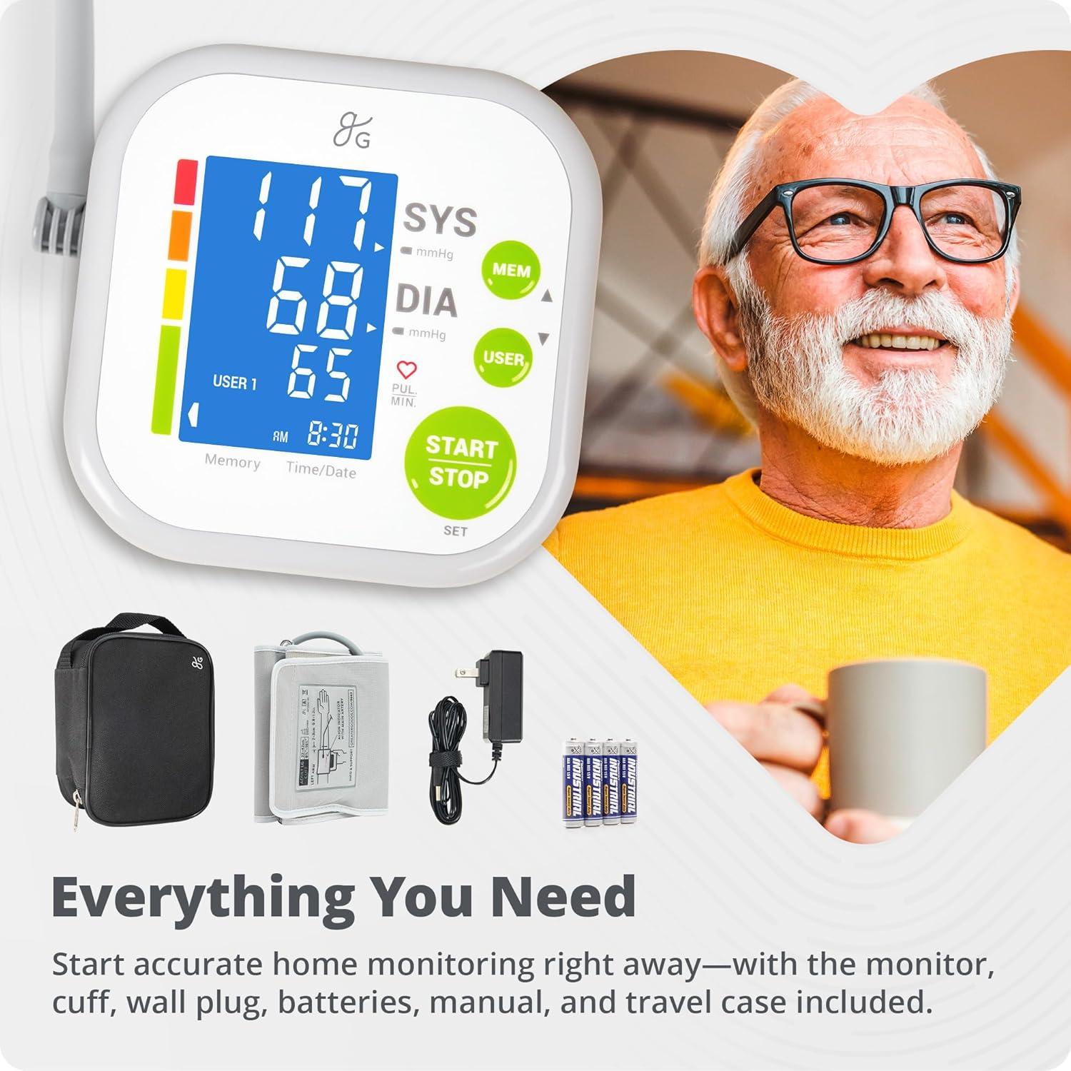 Monitor de Presión Arterial Greater Goods - Kit Completo con Manguito y Adaptador