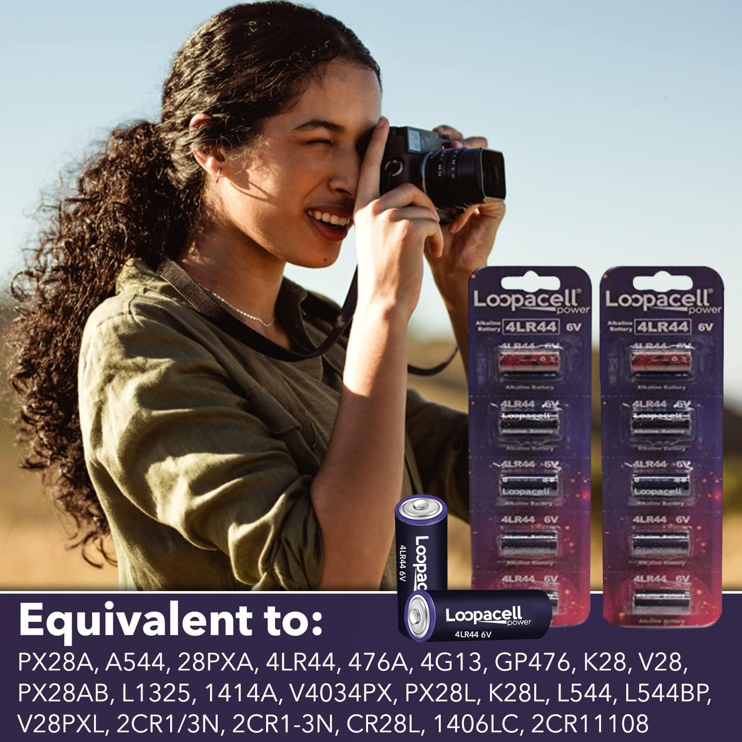 Paquete de 10 Baterías Alcalinas 4LR44 Loopacell 6V