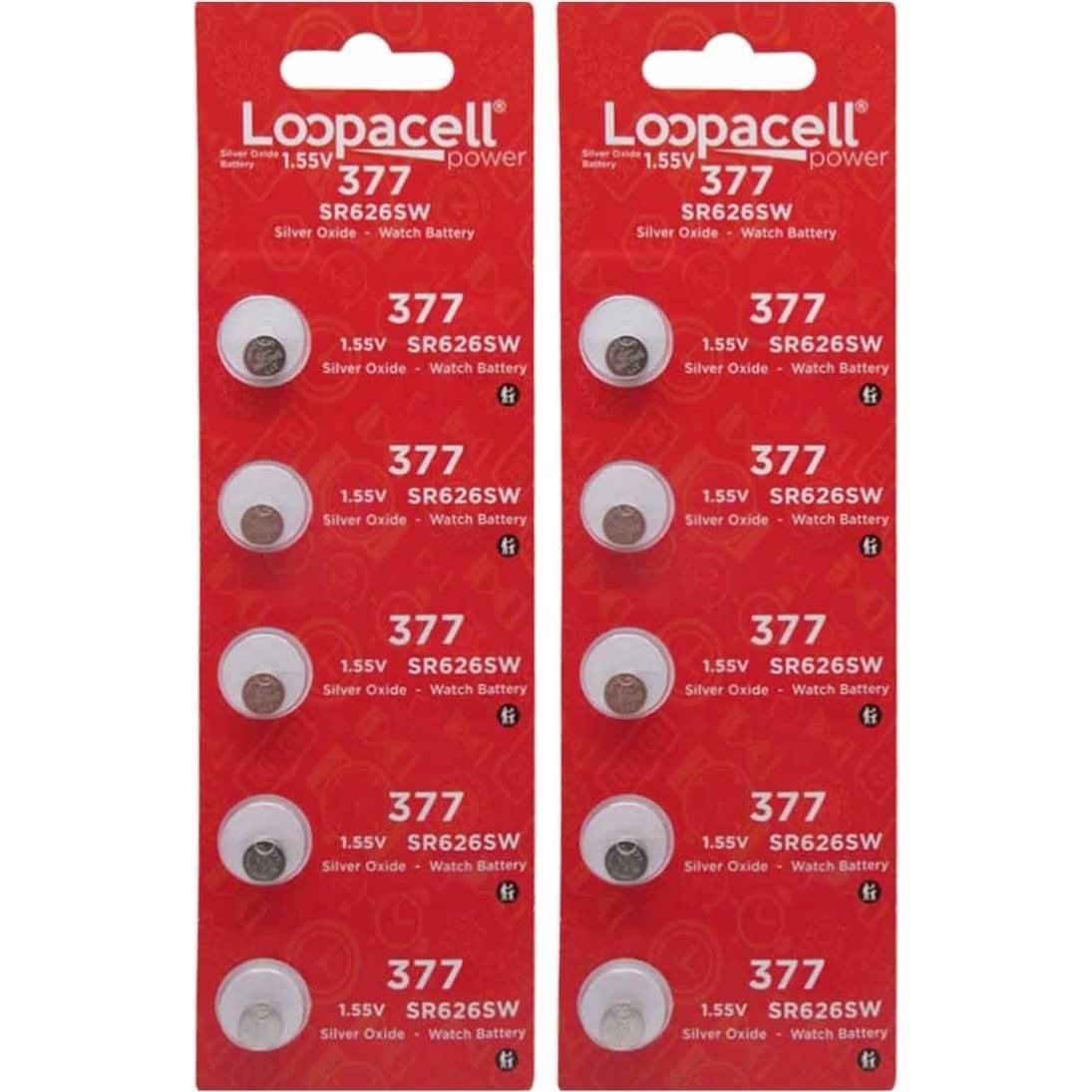 Baterías de Óxido de Plata Loopacell 377 - Paquete de 10 Unidades