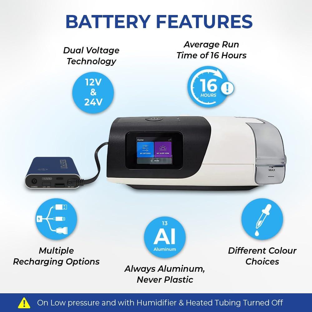 Batería de Respaldo CPAP Pilot Flex 98Wh - Aprobada TSA