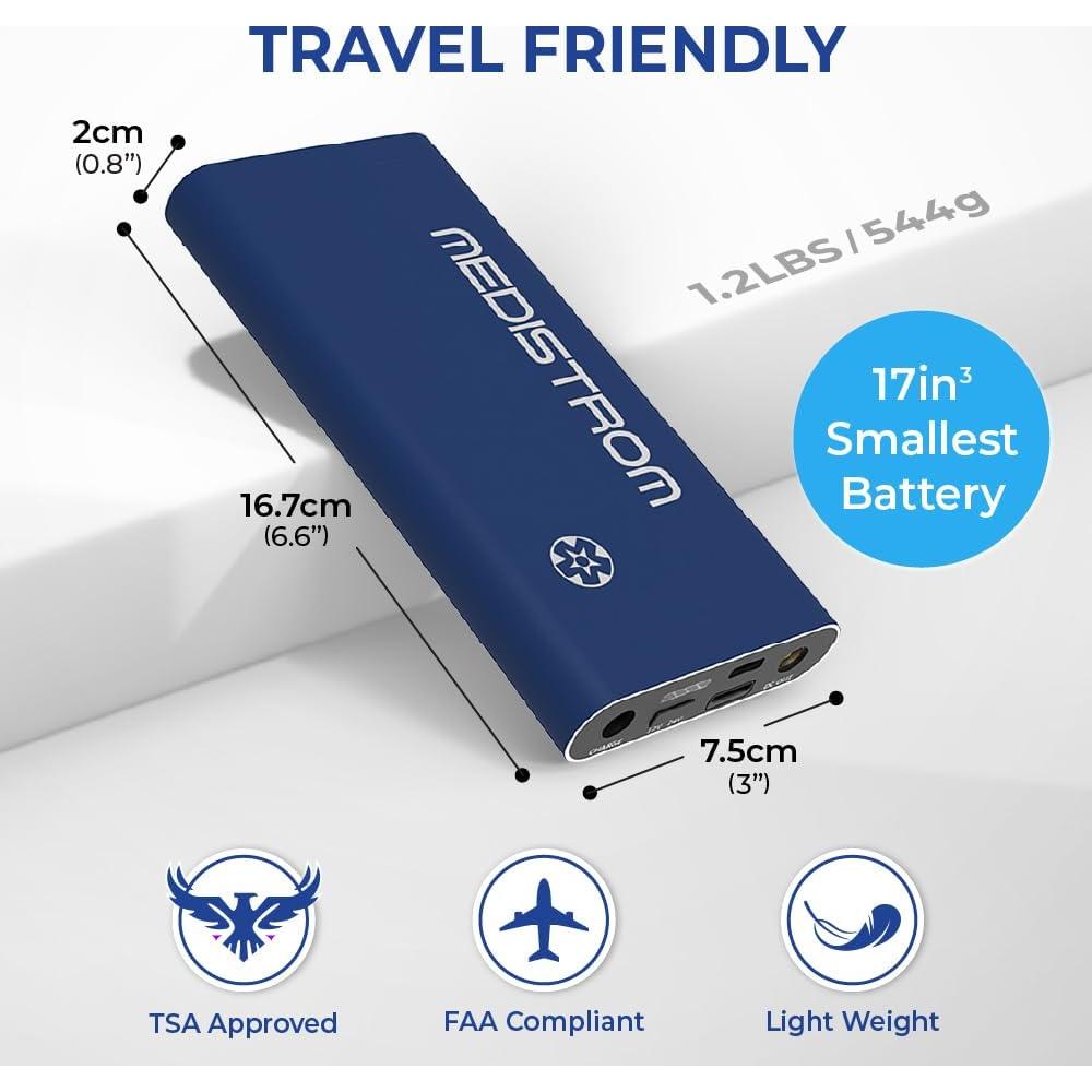 Batería de Respaldo CPAP Pilot Flex 98Wh - Aprobada TSA