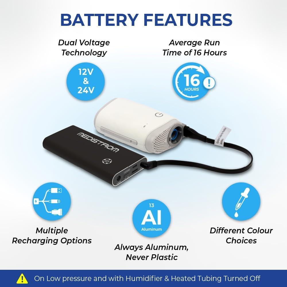 Batería de Respaldo CPAP Pilot Flex 98Wh 12V/24V Carbón