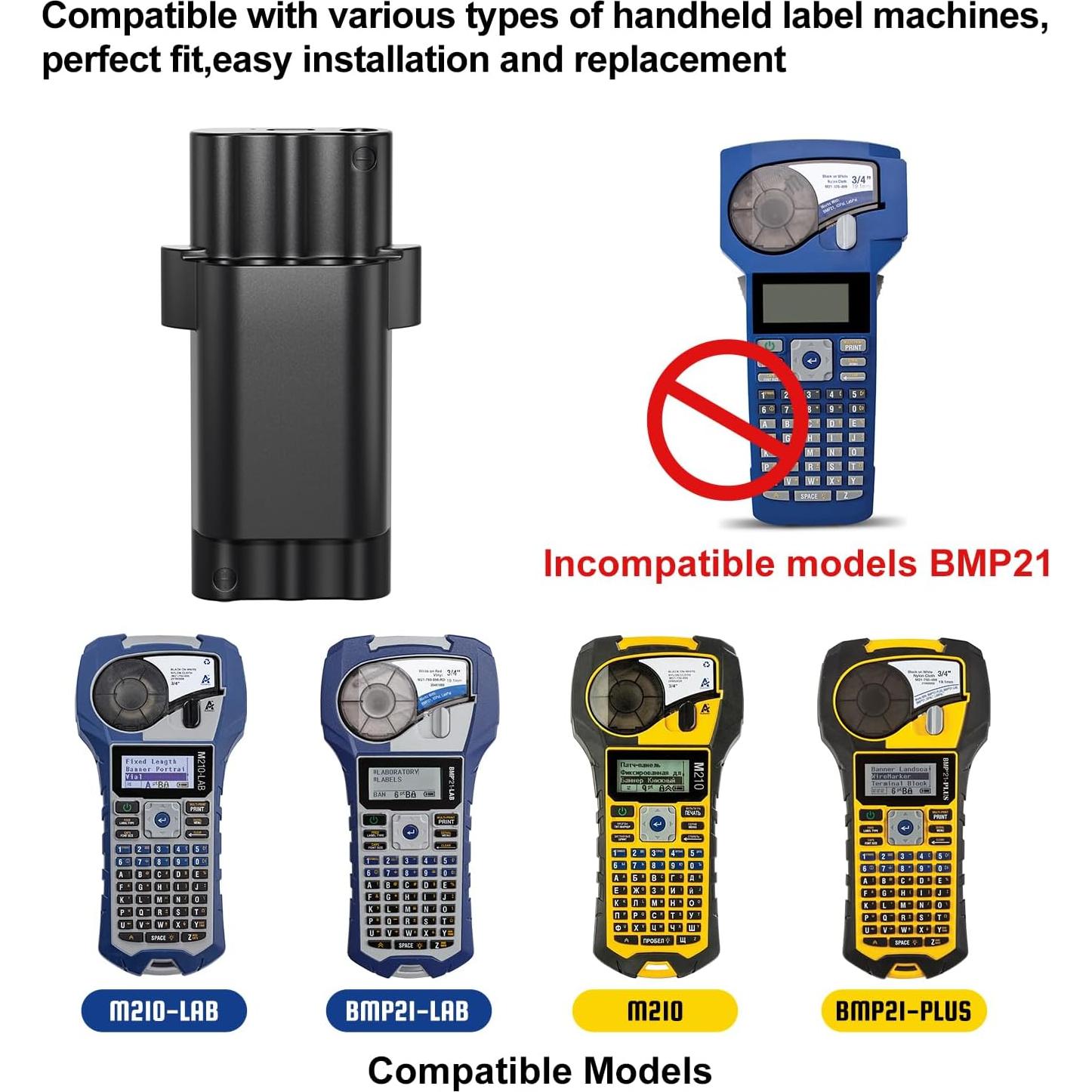 Paquete de 2 Baterías Recargables Litio Brady M210 2400mAh USB-C
