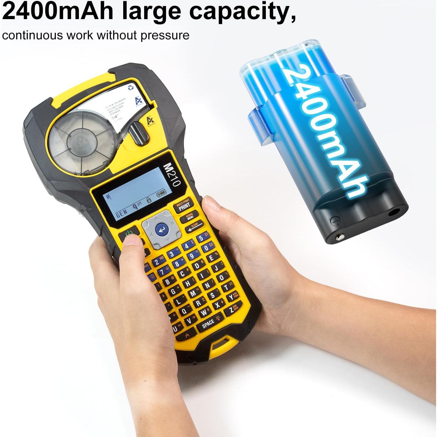 Paquete de 2 Baterías Recargables Litio Brady M210 2400mAh USB-C