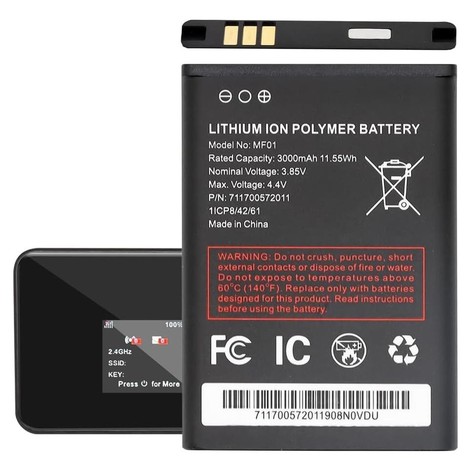 Batería de Reemplazo WUHAO MF01 3000mAh para Turbo Hotspot 2