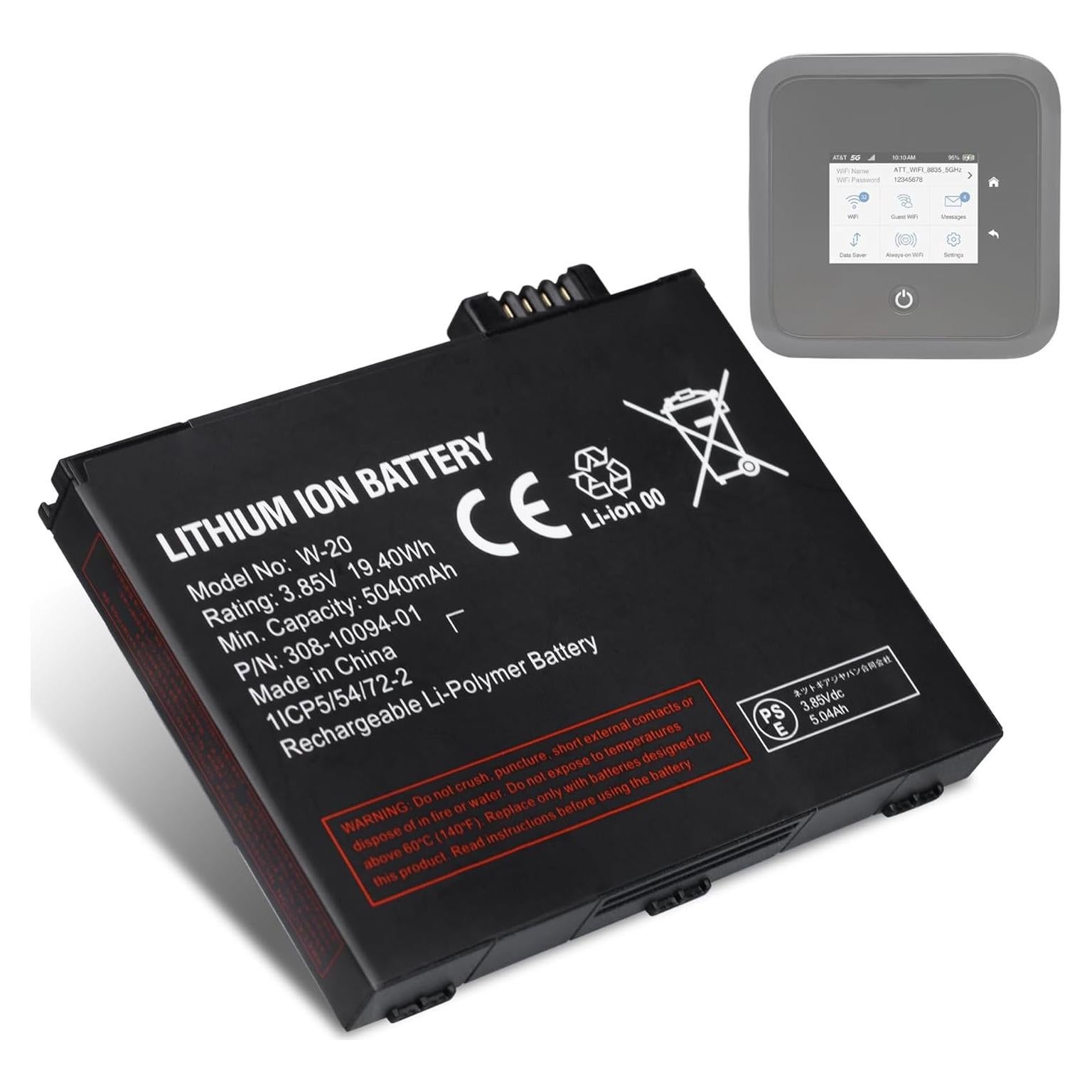 Batería de iones de litio Netgear W-20 para Hotspot Nighthawk