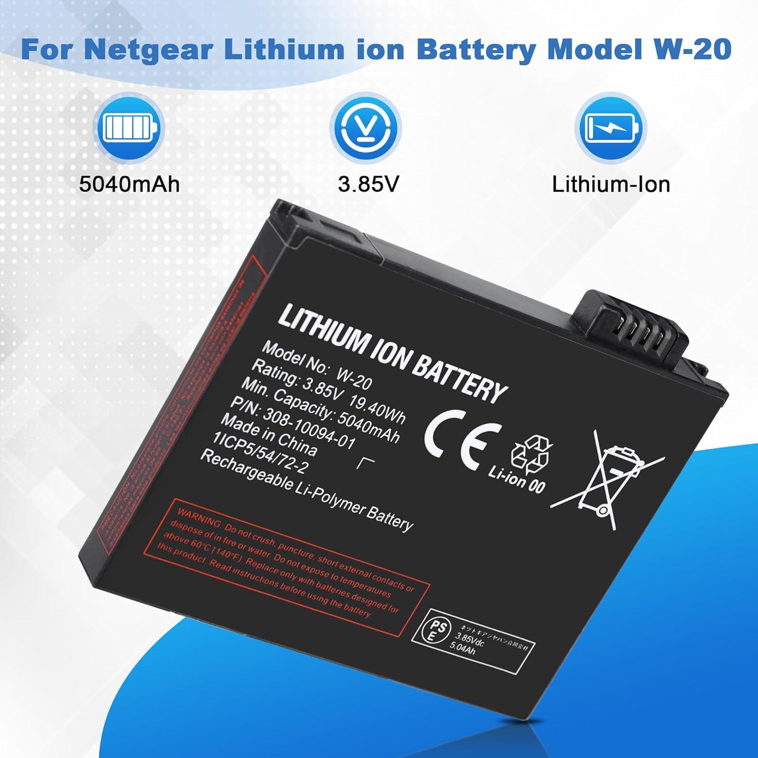 Batería de iones de litio Netgear W-20 para Hotspot Nighthawk