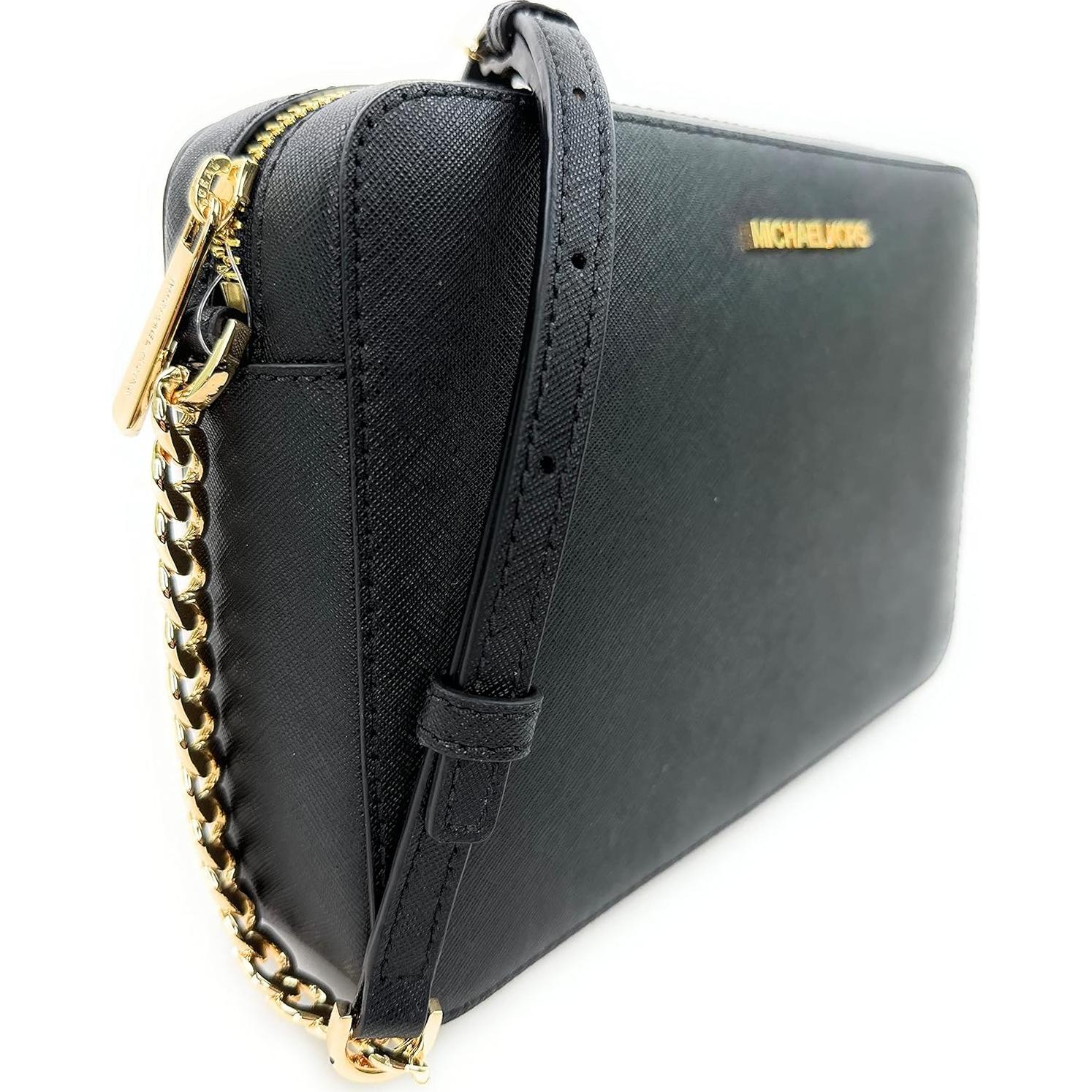 Bolso Cruzado Grande Michael Kors Jet Set Cuero Negro