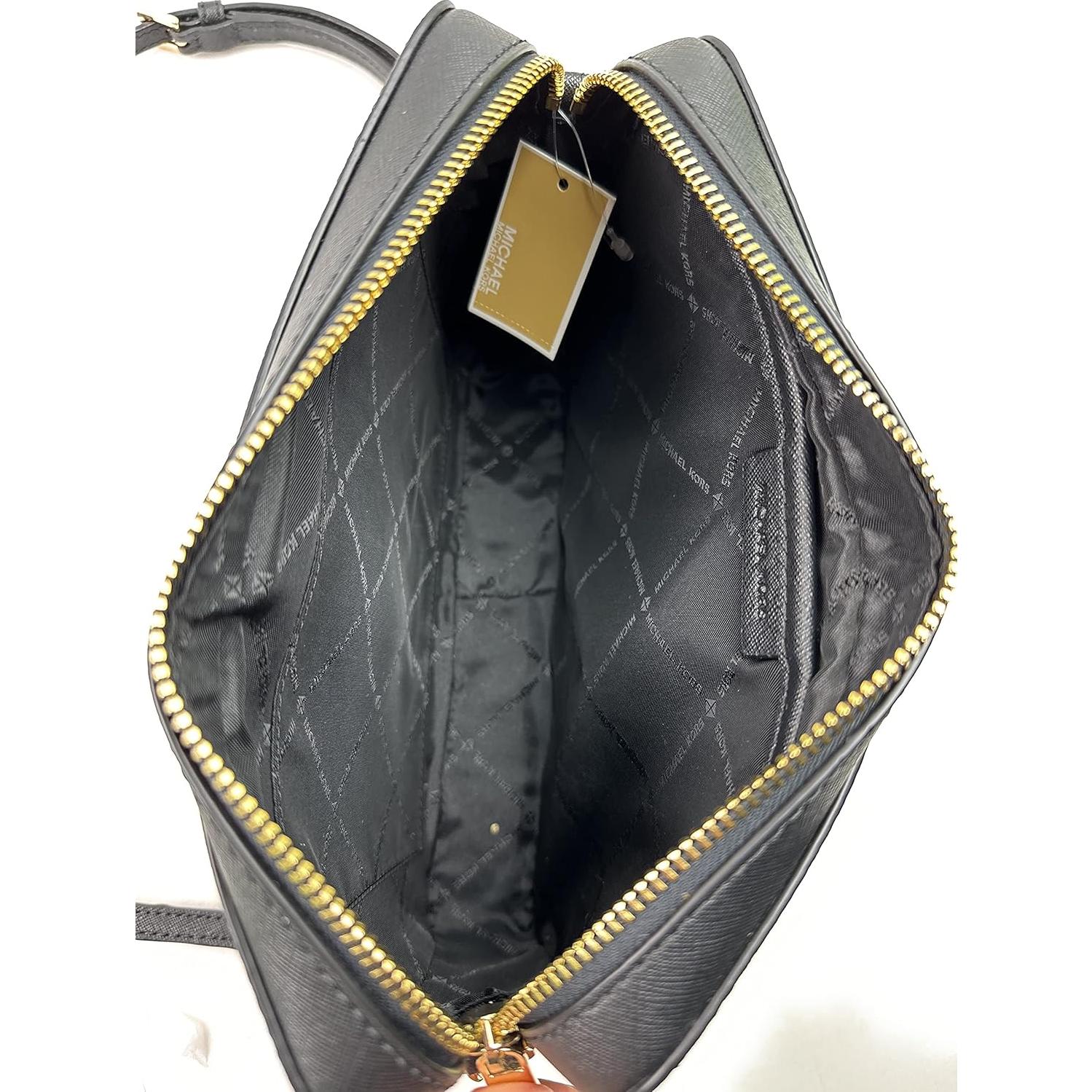 Bolso Cruzado Grande Michael Kors Jet Set Cuero Negro