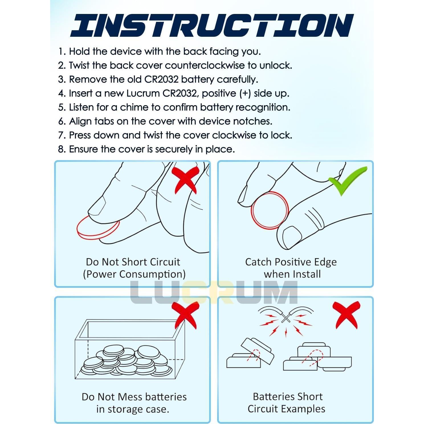 Baterías CR2032 Lucrum 3V para Apple Airtag - 2 Pcs 240mAh