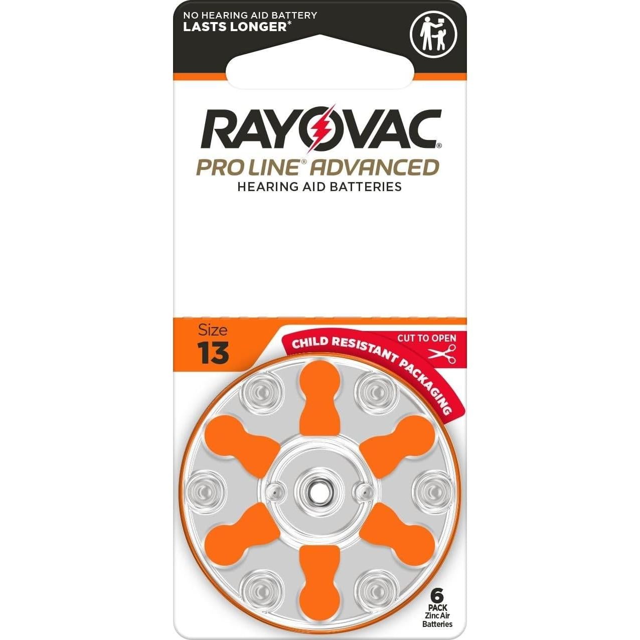 Baterías para Audífonos Rayovac Proline 60 Unidades Tamaño 13