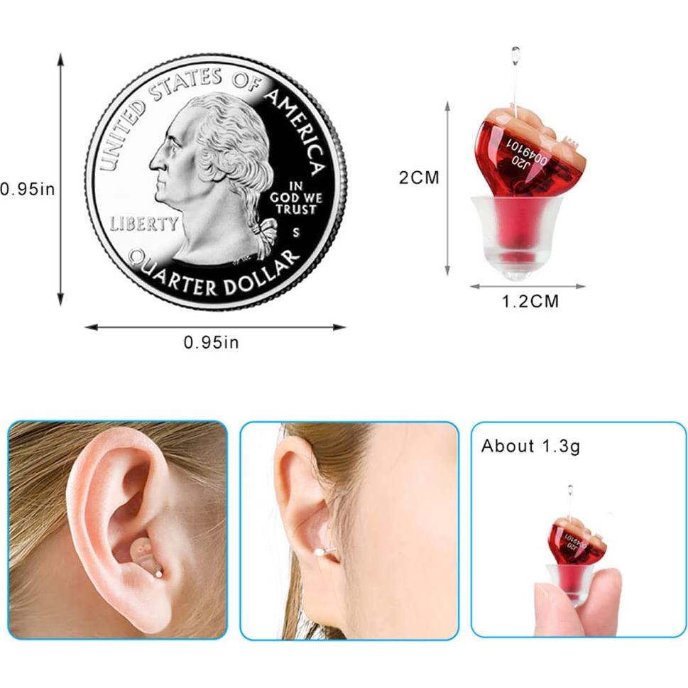 Audífono Amplificador de Sonido IncenSonic J20 Rojo Derecho