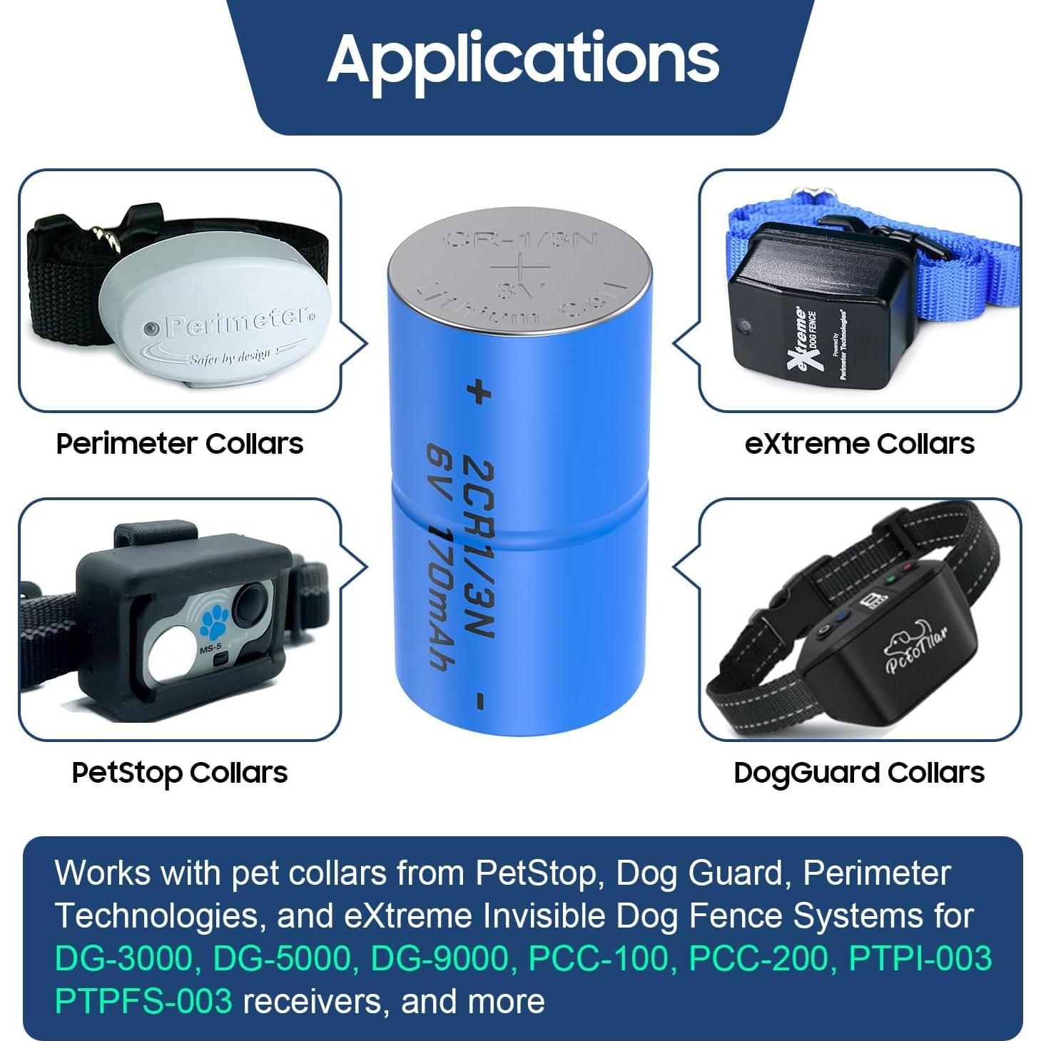 Baterías 2CR1/3N 6V para Receptor Collar Perro - 4 Unidades