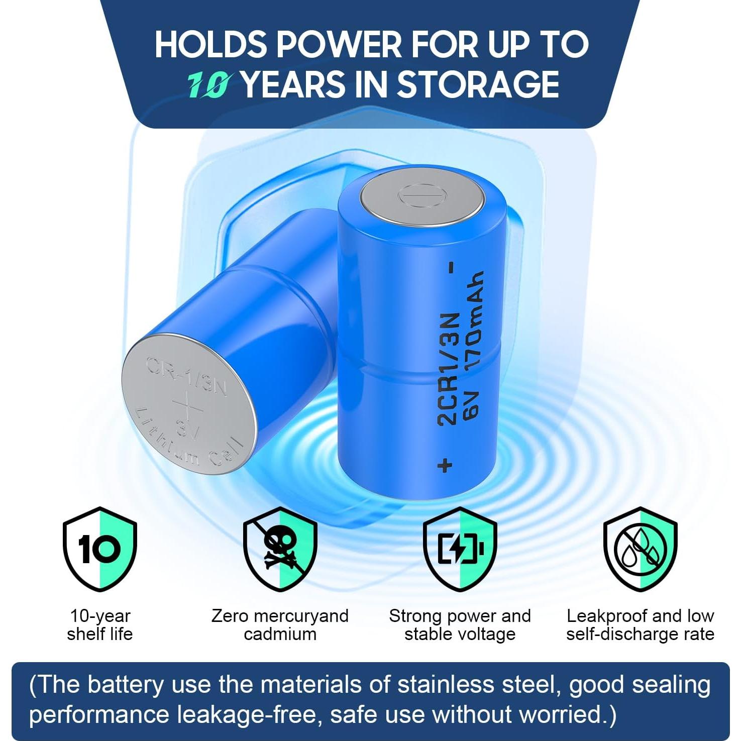 Baterías 2CR1/3N 6V para Receptor Collar Perro - 4 Unidades