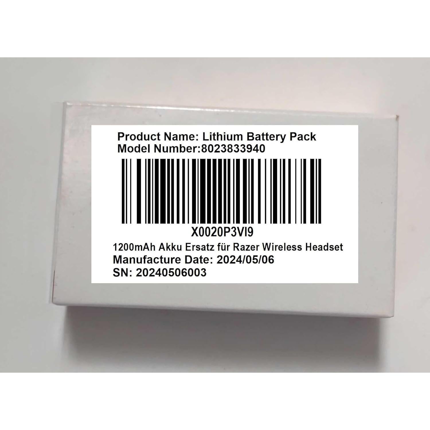 Batería de Litio 1100mAh 3.7V AOLIKES para Razer Naga V2 Pro