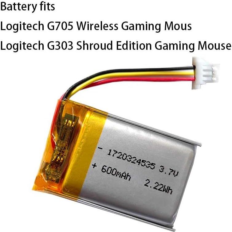 Batería Recargable 600mAh 3.7V XINLANTECH para Logitech G303/G705