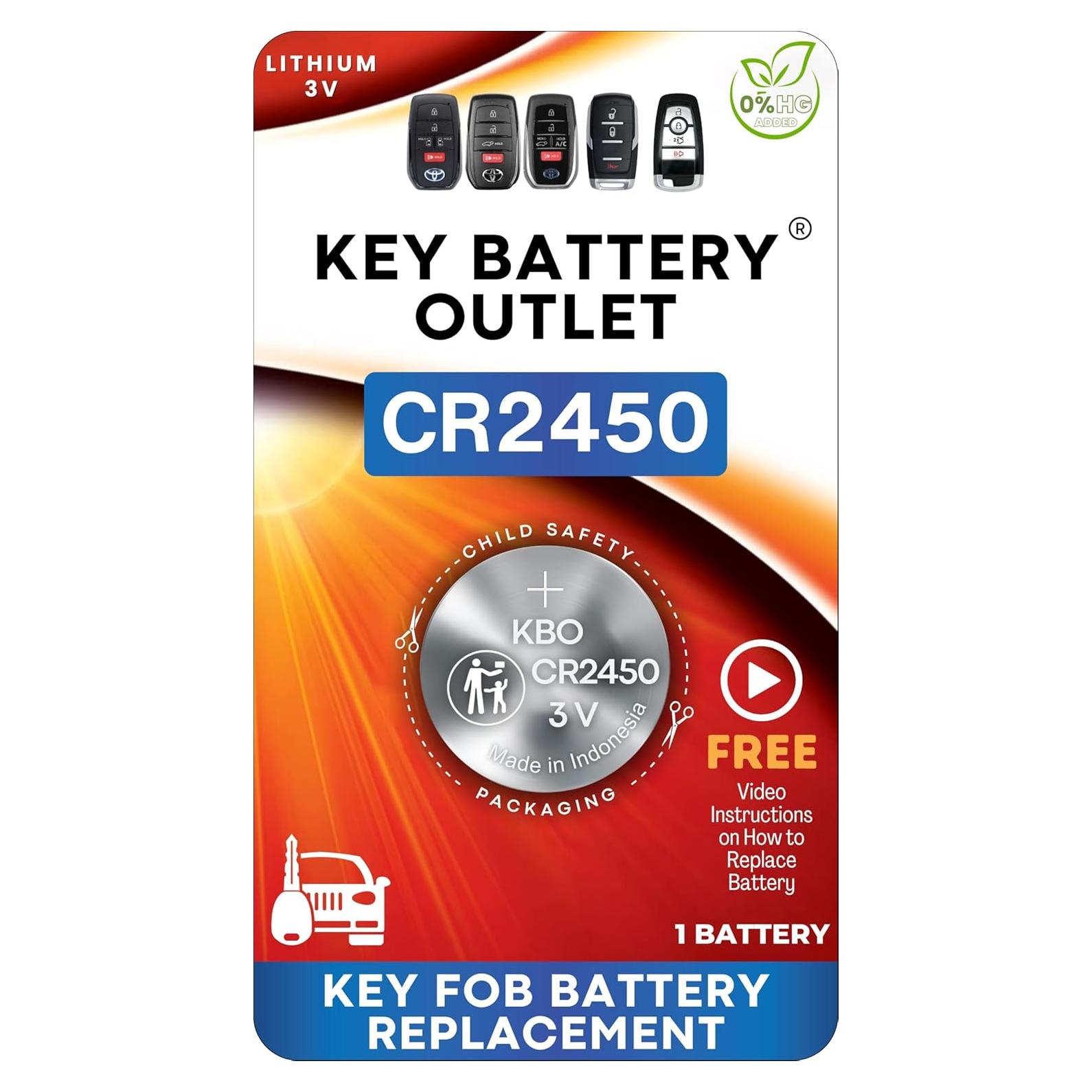 Batería CR2450 para Llave de Auto - Key Battery Outlet - 2 Pzas