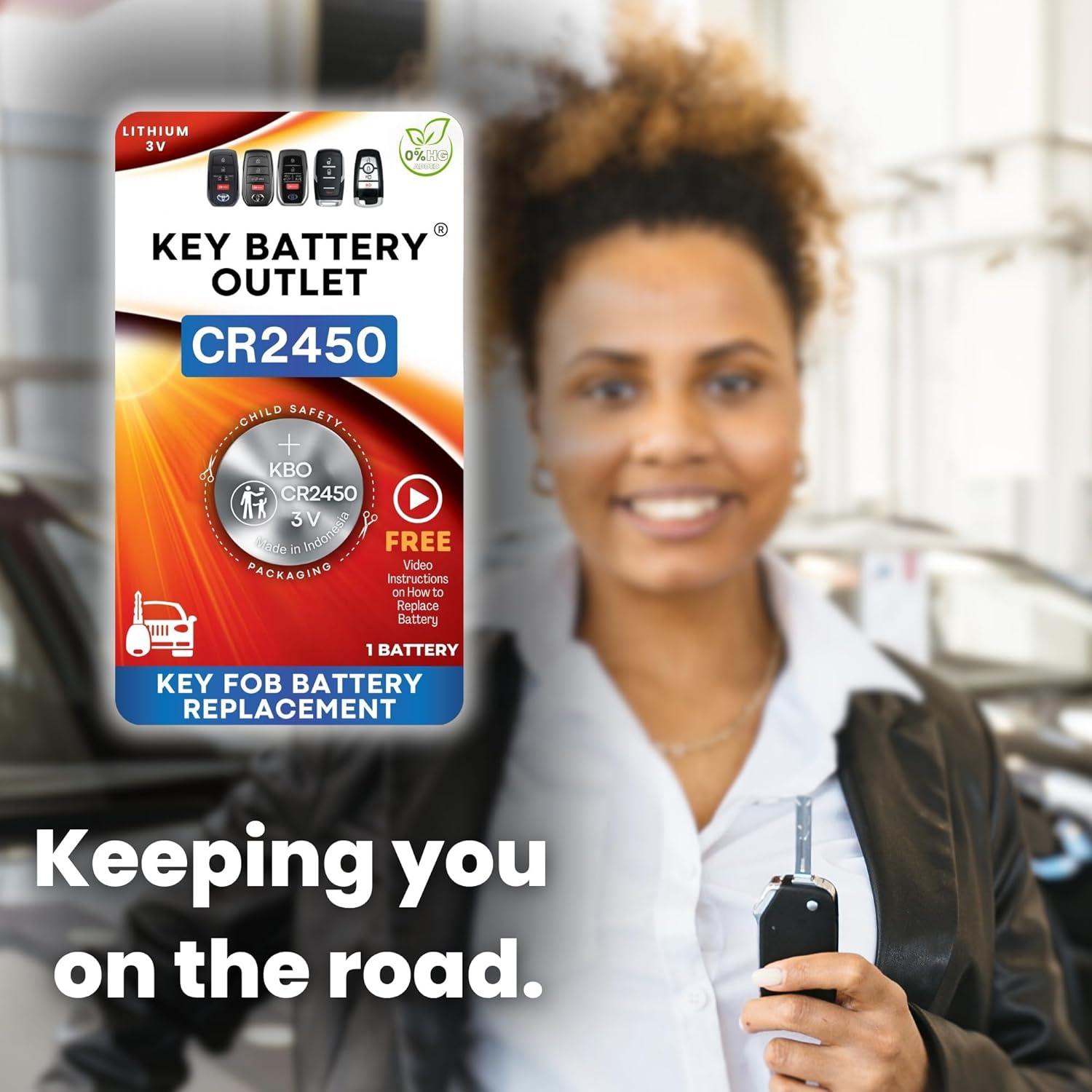 Batería CR2450 para Llave de Auto - Key Battery Outlet - 2 Pzas