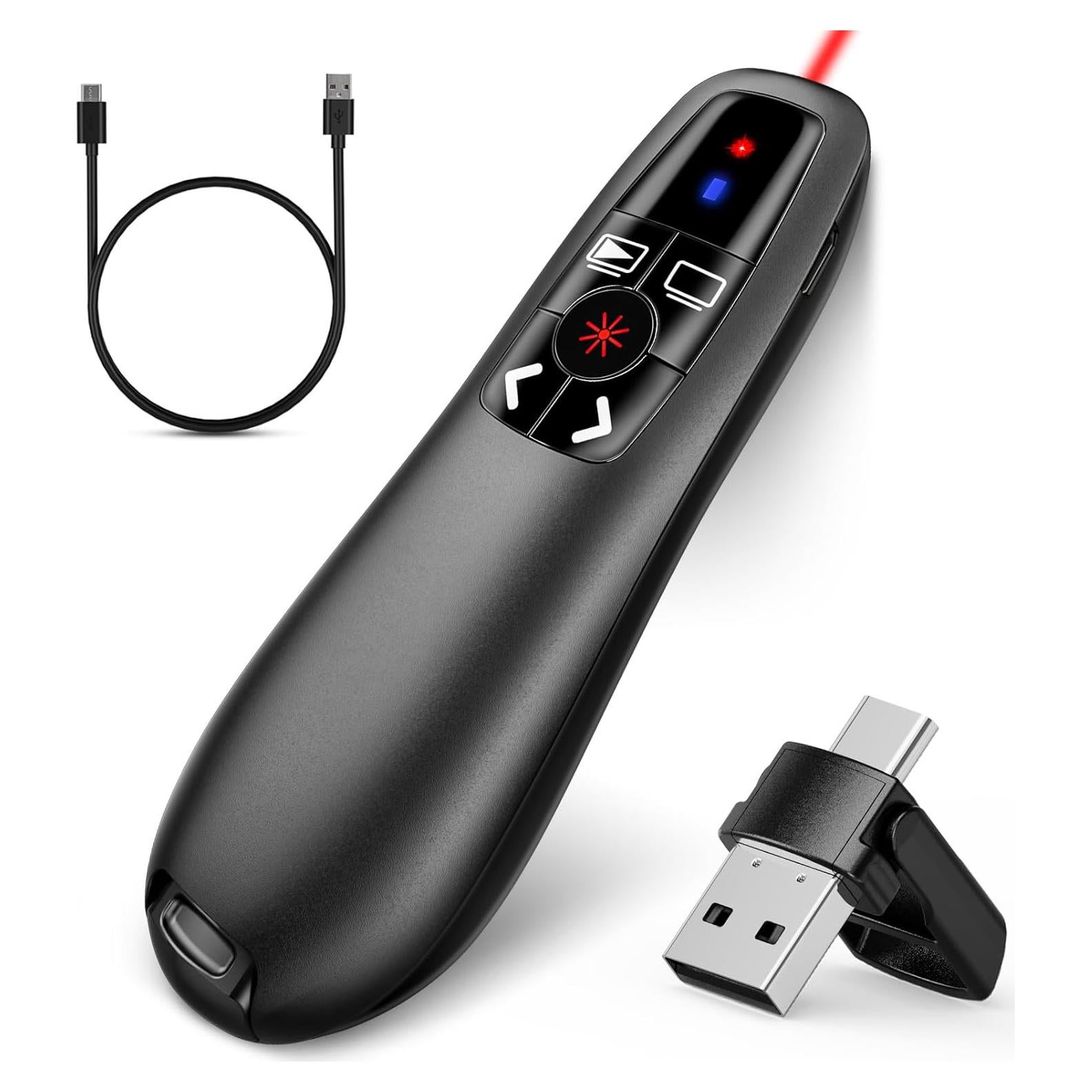Clicker Inalámbrico Recargable USB-C para Presentaciones