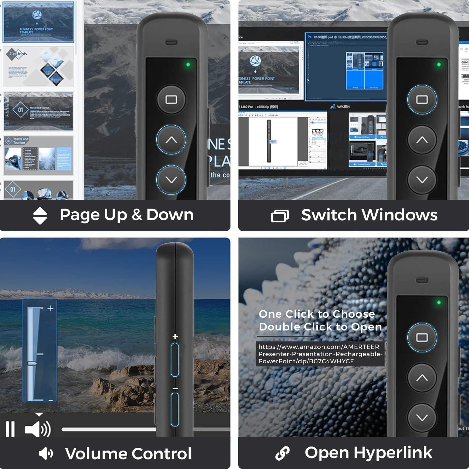 Control Remoto Inalámbrico AMERTEER RCRF-006 para Presentaciones