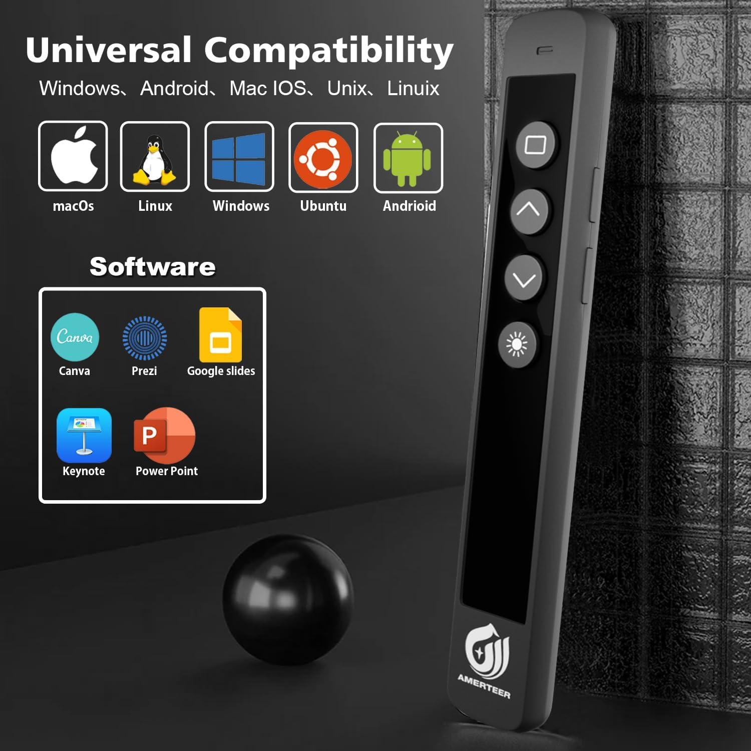Control Remoto Inalámbrico AMERTEER RCRF-006 para Presentaciones