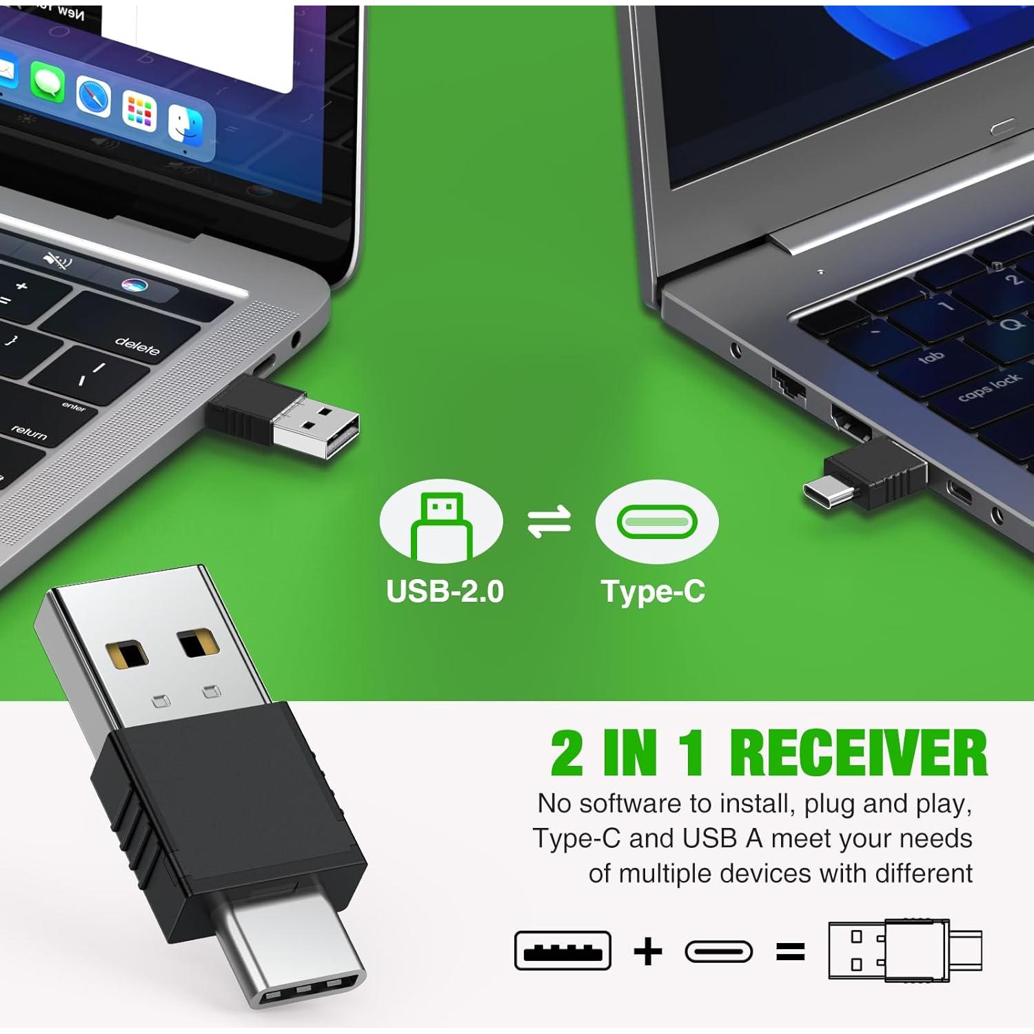 Clicker de Presentación Recargable USB C DinoFire con Luz Verde