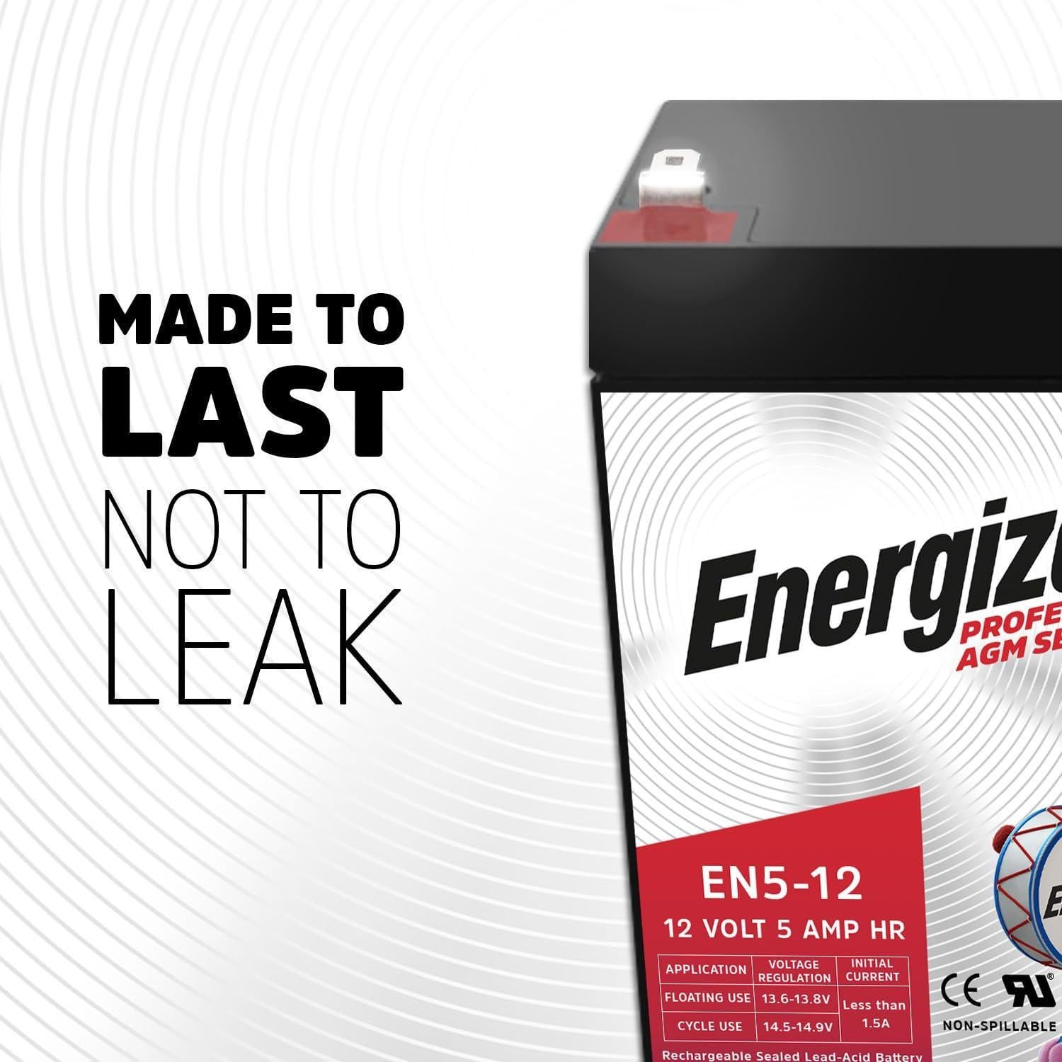 Batería Recargable AGM Energizer EN5-12 12V 5Ah 1.80kg