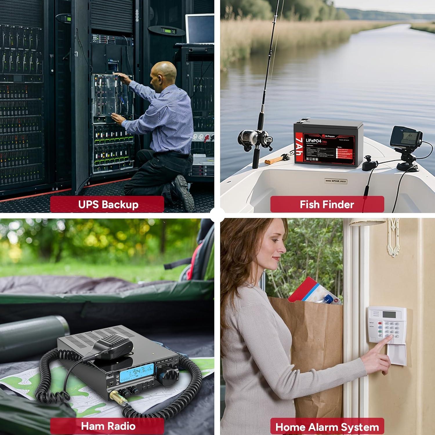 Batería LiFePO4 12V 7Ah DR.PREPARE con BMS y 4000 ciclos