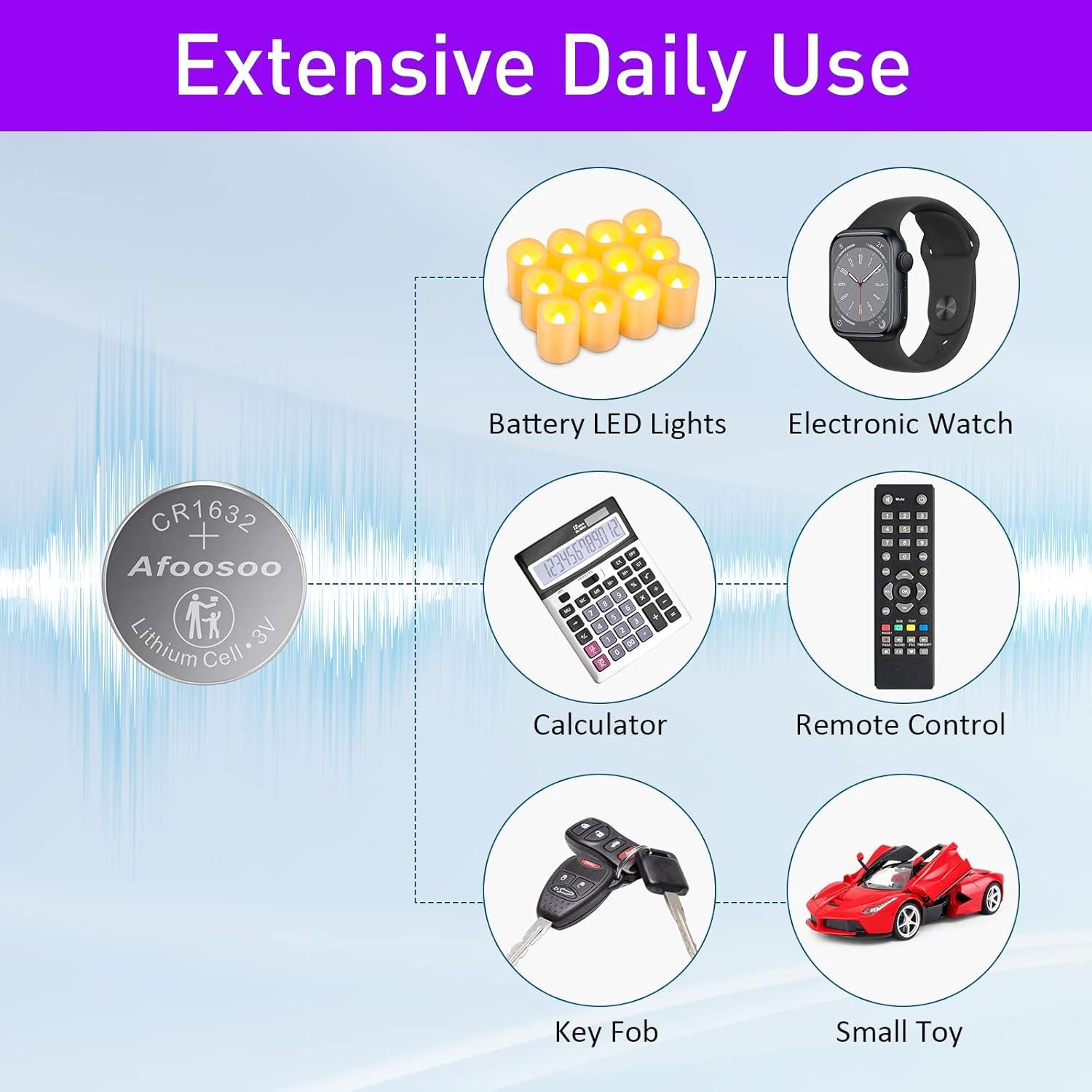 Baterías de Litio CR1620 Afoosoo - Paquete de 5 Unidades 3V